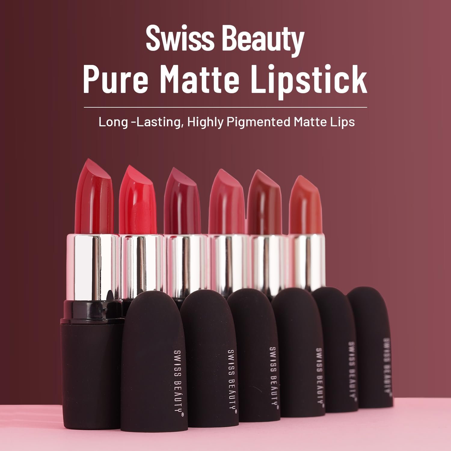 Swiss Beauty Pure Matte Creamy Lipstick | Non-drying, Highly pigmented Lipstick | Shade- Coffee, 3.8gm|