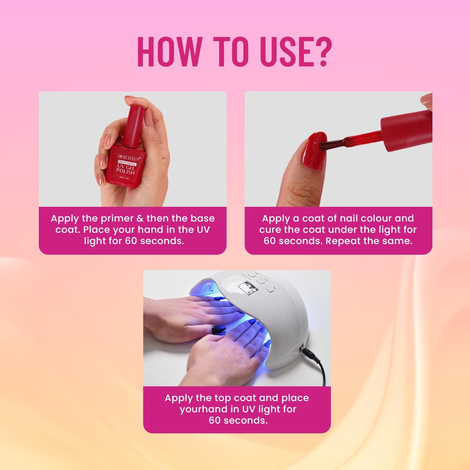 Swiss Beauty Professional Uv Gel Nail Polish, Matte Finish - Image 4