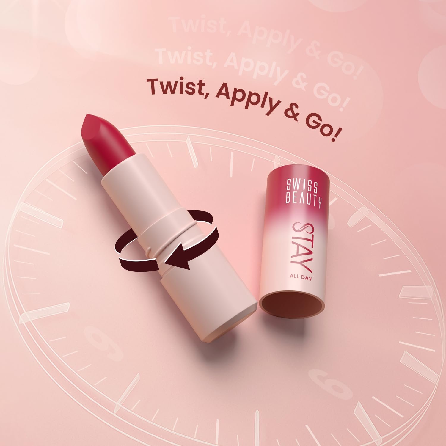 Swiss Beauty Stay All Day Lipstick | 12-Hour Stay | Transfer-Proof | Matte Finish | With Vitamin E & Shea Butter | Shade- 8. Classy, 4g - Image 4