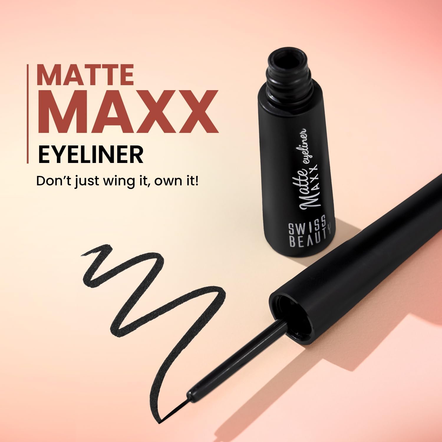 Swiss Beauty Matte Max Liquid Eyeliner | Smudge-proof | Quick Drying | With Fine Tip precise application | Black, 4g |