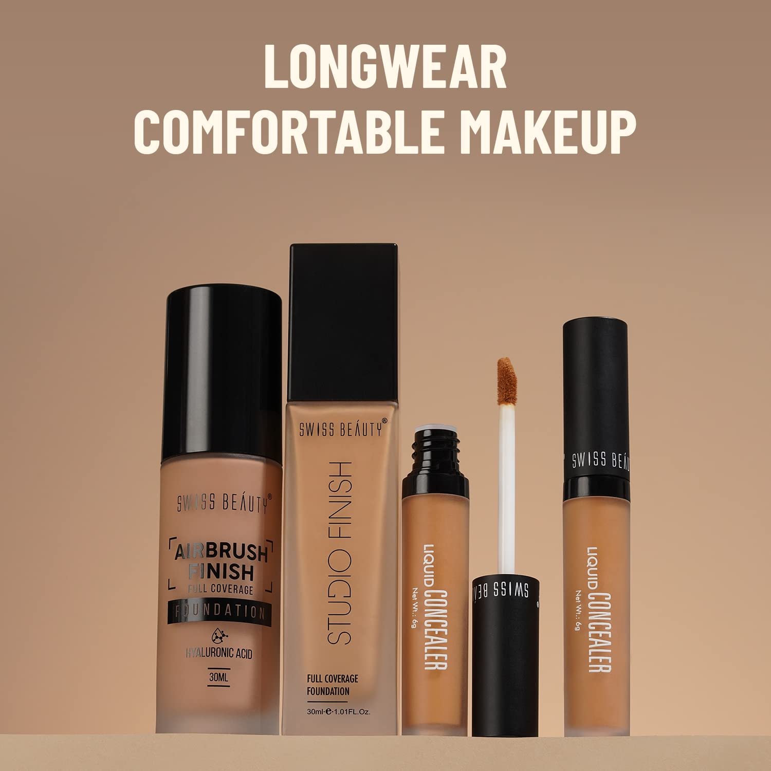 Swiss Beauty Full coverage Foundation Studio Finish, Face Makeup, Shade- Natural Beige, 30ml - Image 7