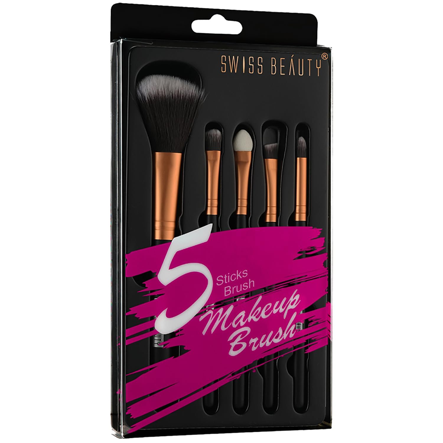 Swiss Beauty Makeup Brushes Set, Makeup Accessory,Gold, 5U