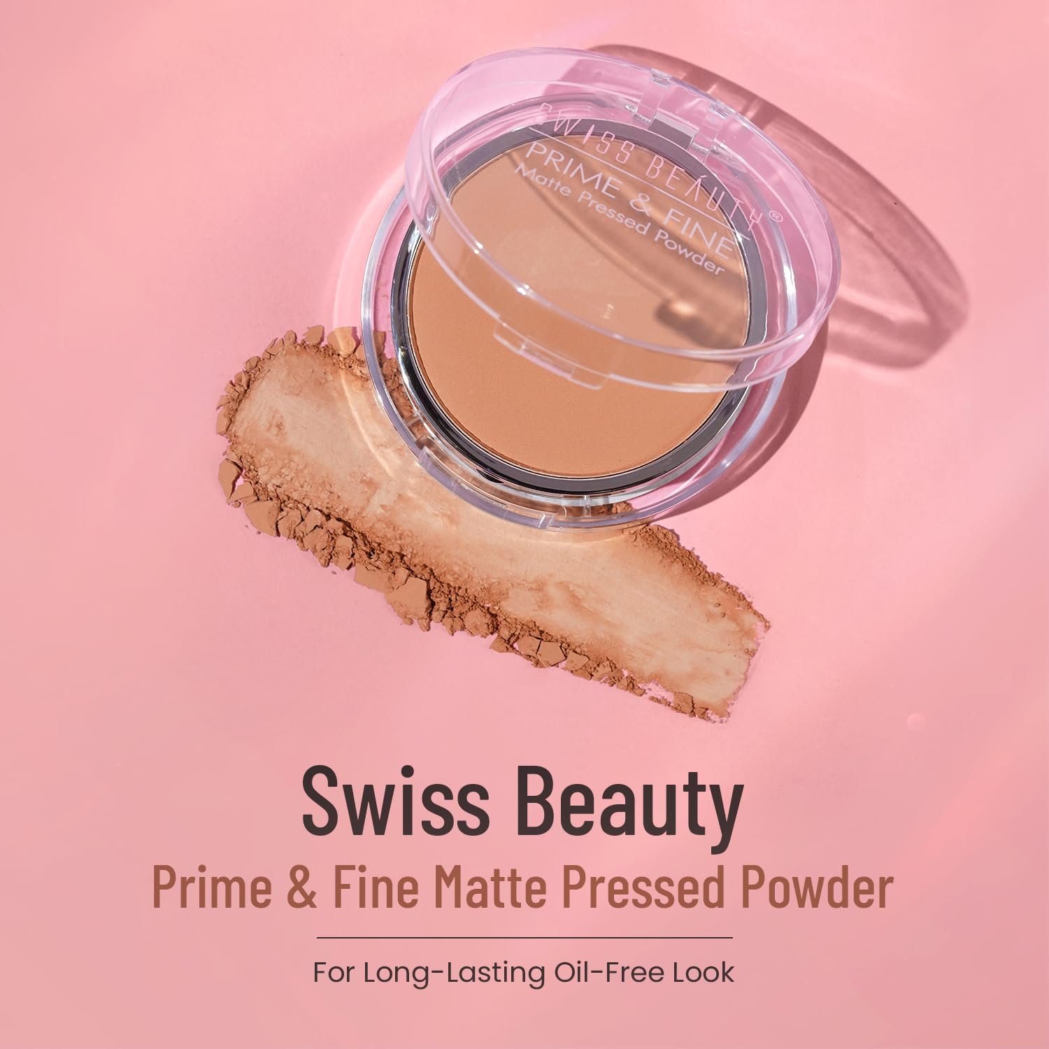 SWISS BEAUTY Prime & Fine Matte Pressed Powder For All Skin Types, Classic-Ivory, 8 G