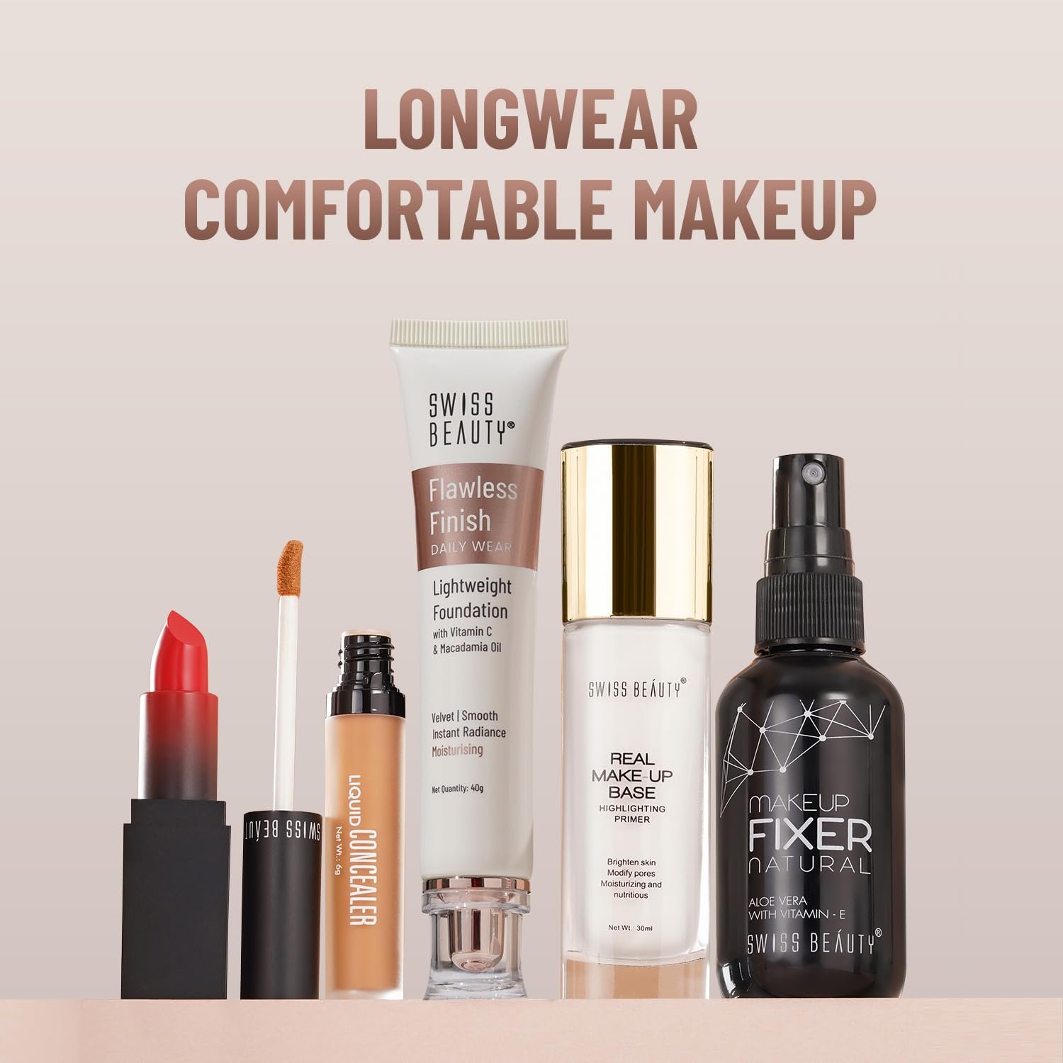 Swiss Beauty Flawless Finish Foundation | Medium Coverage | Lightweight |Oil-Free Formula |Radiant Finish | Shade - 03 Natural Beige, 40gm - Image 7