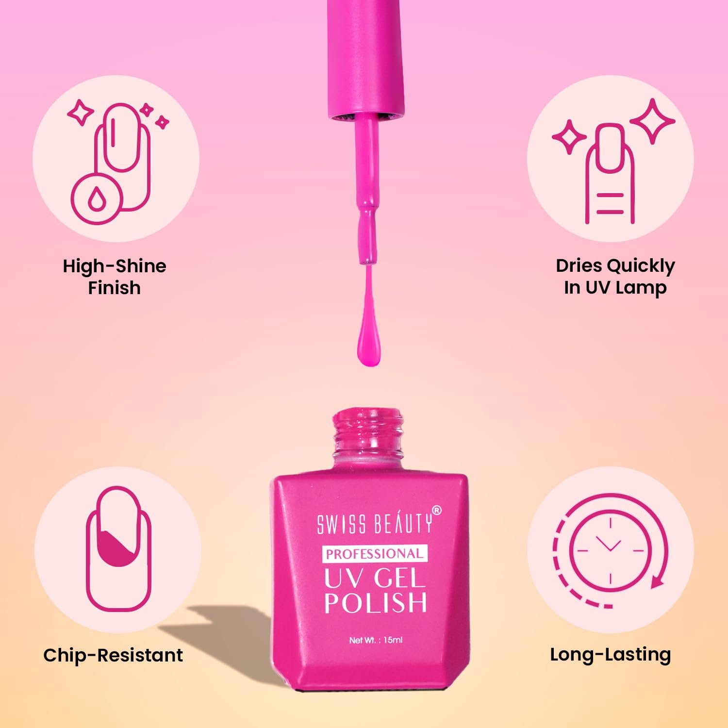Swiss Beauty Professional Uv Gel Nail Polish, Matte Finish - Image 2