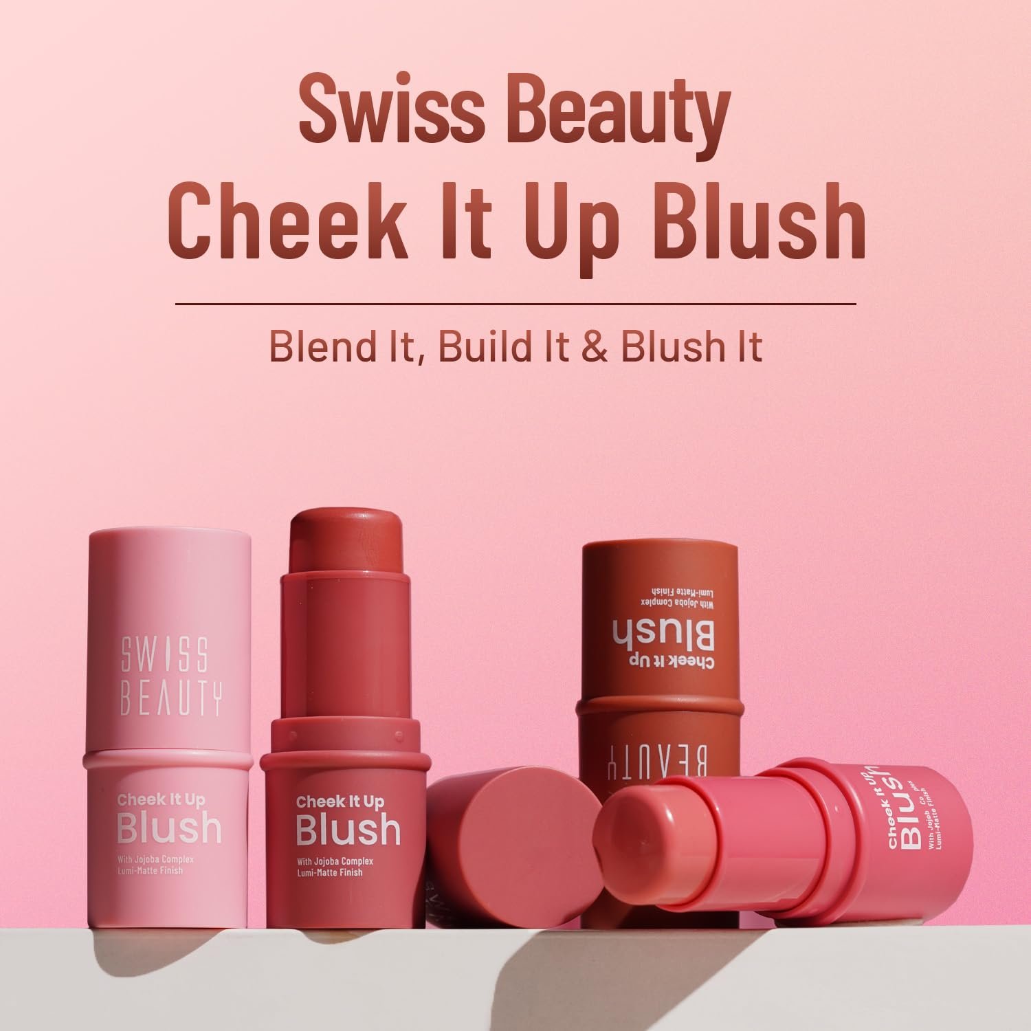 Swiss Beauty Cheek It Up Blush for Cheeks|Lumi-Matte Finish | Lightweight | Easily Blendable | With Jojoba Oil | Shade- Chic Me Up, 8g