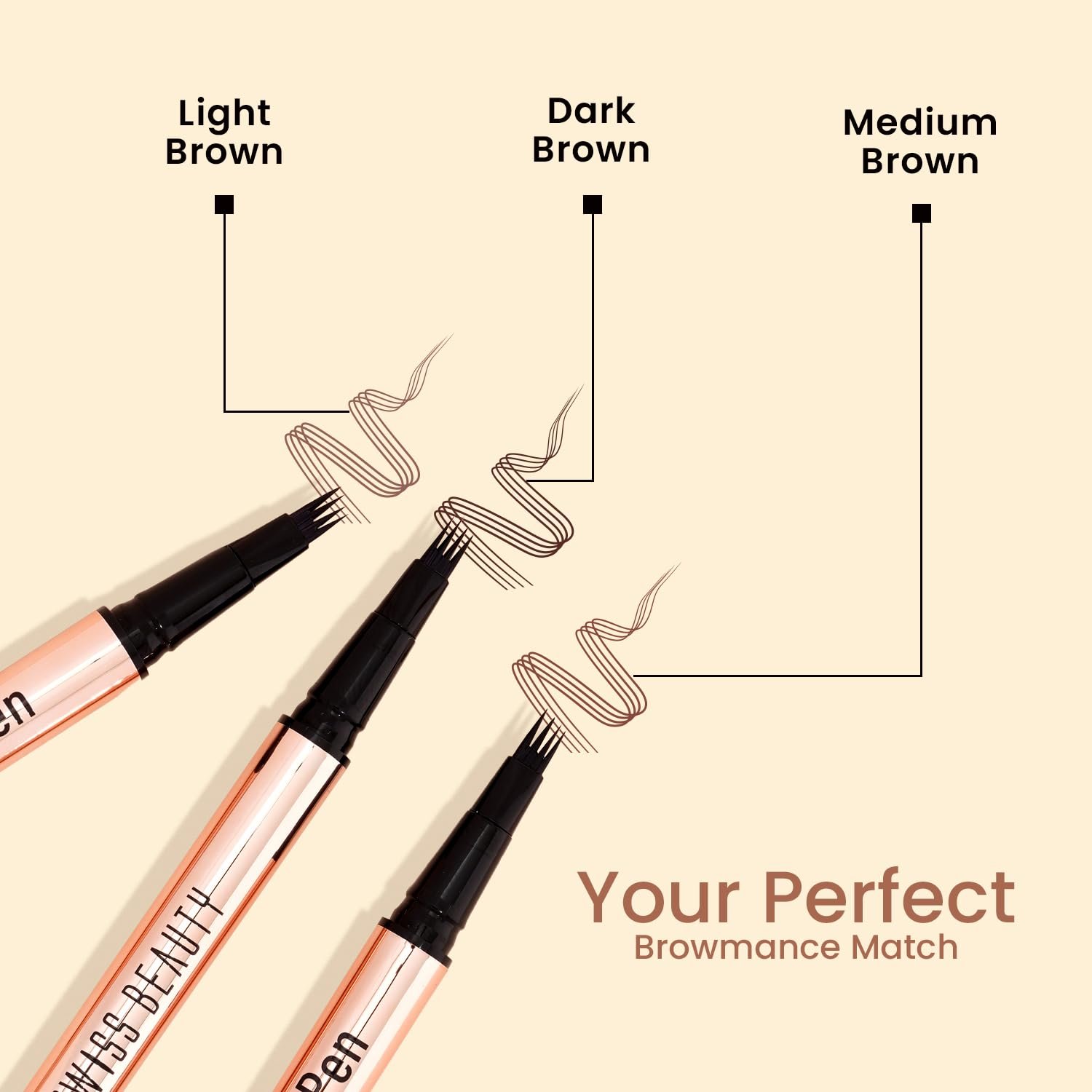 Swiss Beauty BROWmance Pen | Fills In Sparse Hair | 8-Hour Stay | Waterproof | Shade- 03 Dark Brown | 1ml - Image 4