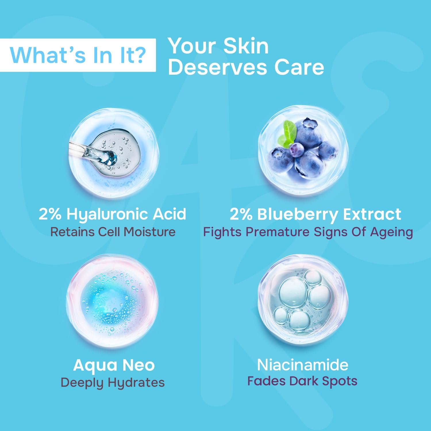 Swiss Beauty Care Dew Lock Face Serum | 24-Hour Hydration | 2% Hyaluronic Acid & Blueberry Extract | Lightweight | 30ml - Image 2
