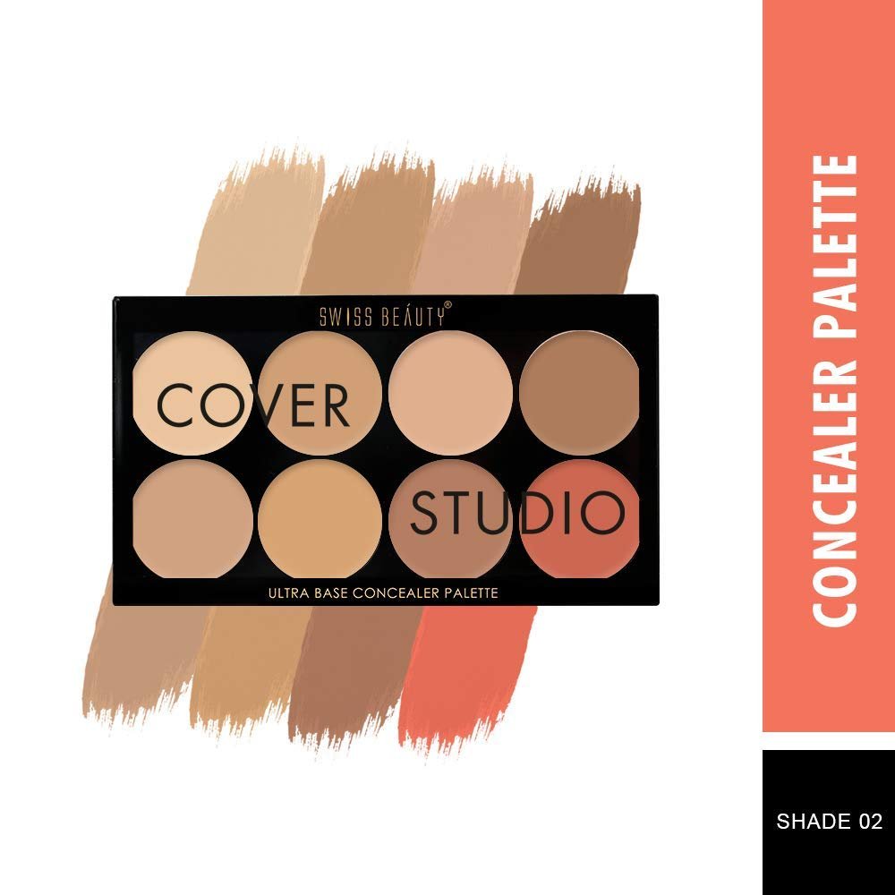 Swiss Beauty Ultra Base Concealer Palette, Face MakeUp, Multicolor-02, 16g and Swiss Beauty Matte Lip Pallete, Multicolor-01, 10g - Image 3