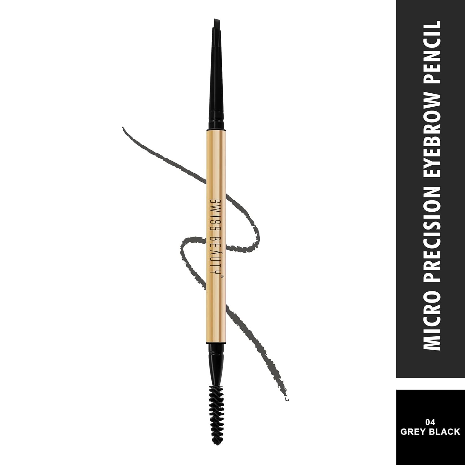Swiss Beauty Micro Precision Eyebrow Pencil, 0.1g (Grey Black)