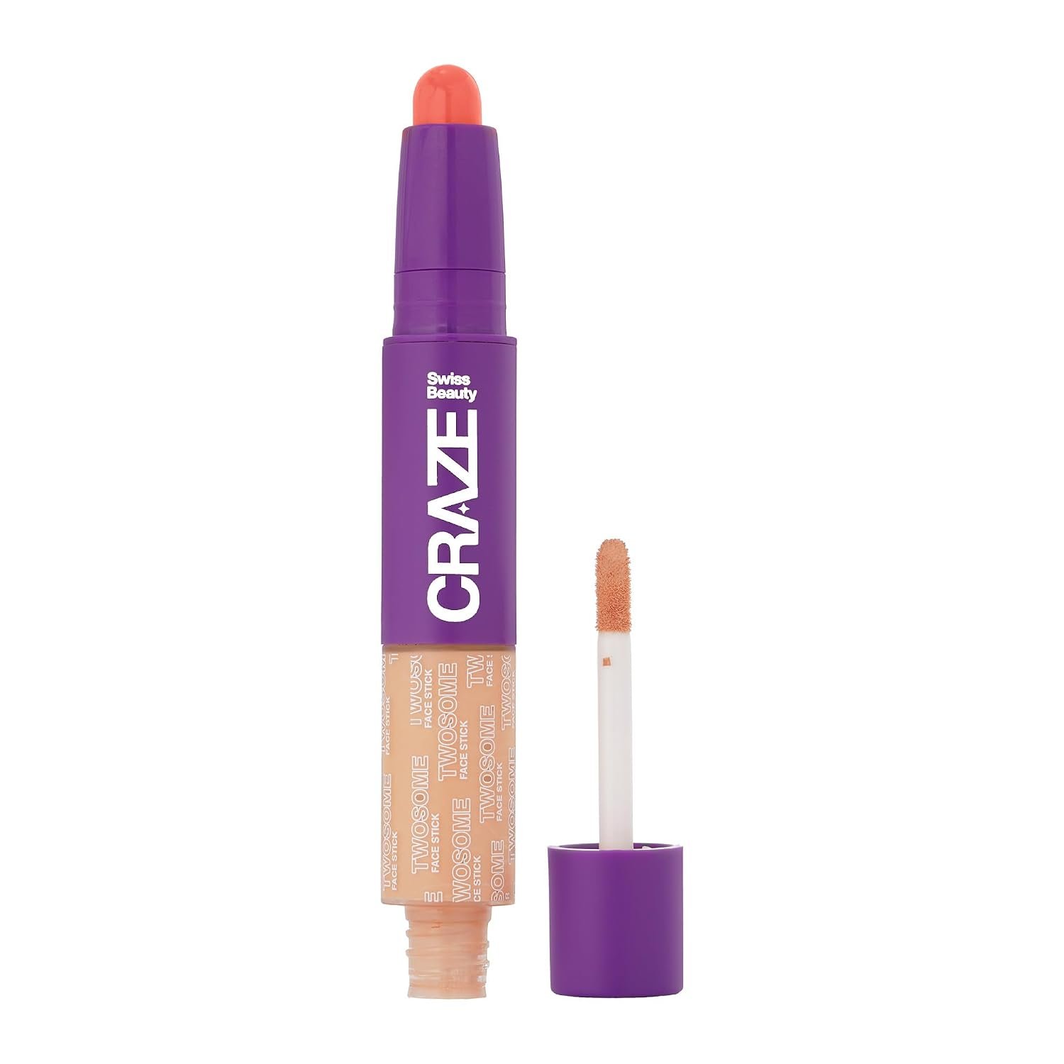 Swiss Beauty CRAZE Twosome Lightweight Face Stick | 2-in 1 Liquid Concealer and Creamy Blush