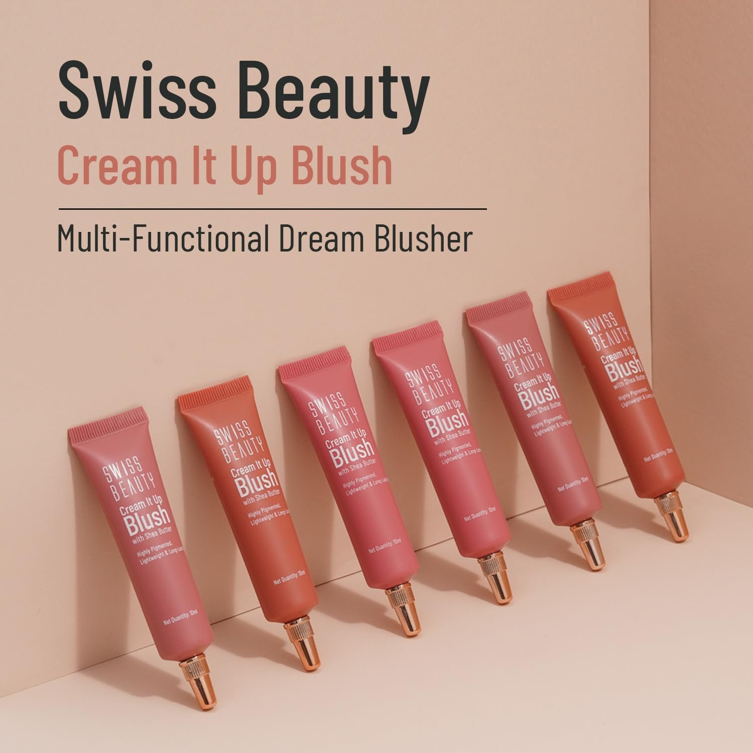 Swiss Beauty Cream It Up Blush | Highly pigmented | Super-blendable | Long-lasting | Enriched with Shea Butter | Multipurpose | Shade-05 Cheek-O-Pink, 10ml