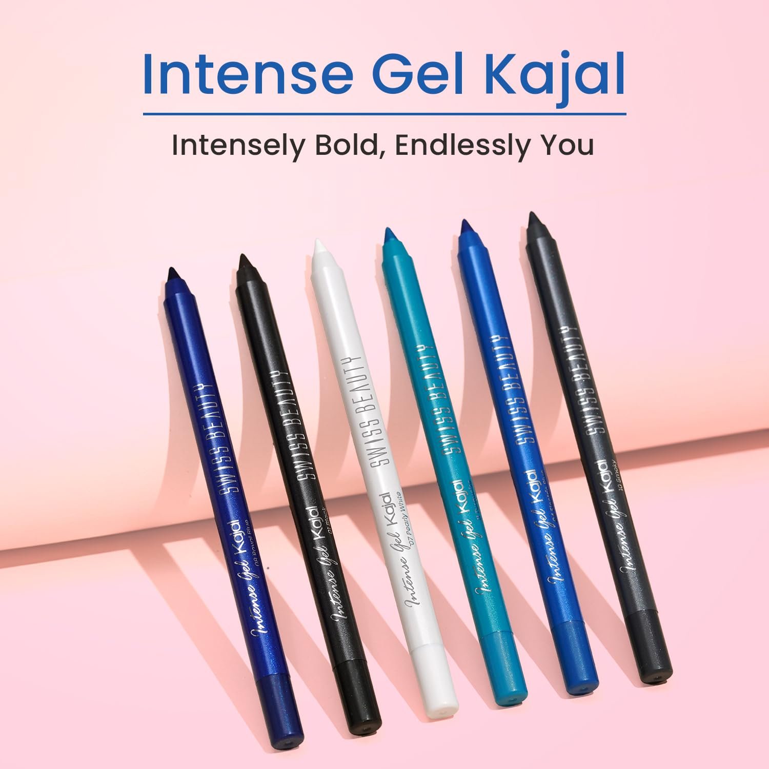 Swiss Beauty Intense Gel Kajal | 12-Hour Stay | Waterproof | Smudge-Proof | Creamy Texture | Highly Pigmented | Multi-Use Eye Pencil | 1.2g, Shade- Turquoise