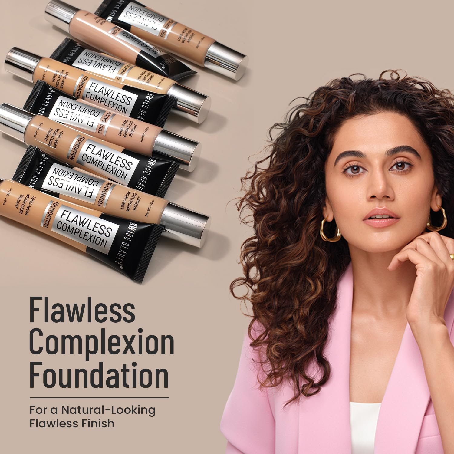 Swiss Beauty Pearl Illuminator Light Coverage Natural Foundation Cream For All Skin Types, Face Makeup, Shade- 02 Fair Ivory, 35g