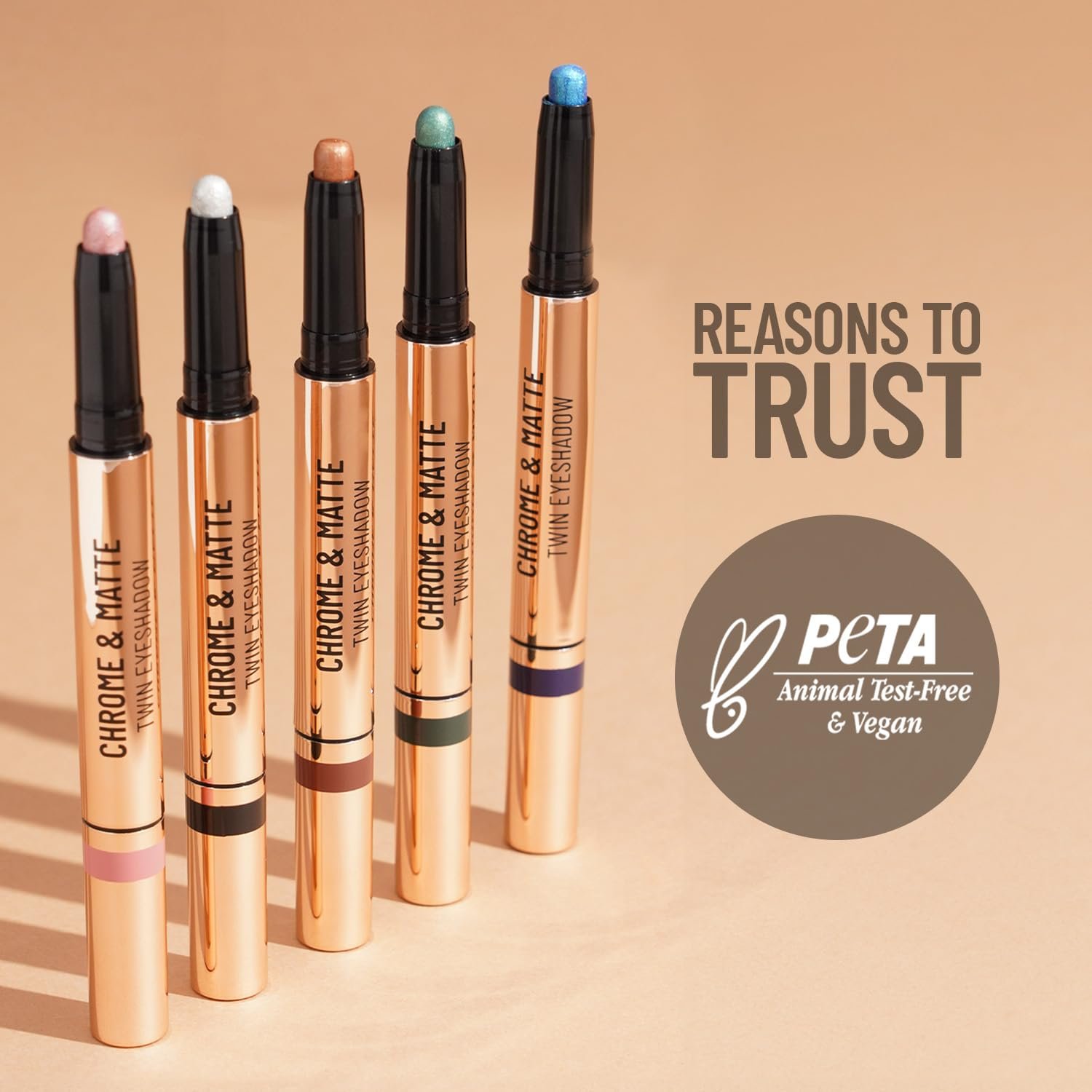 Swiss Beauty Chrome & Matte Twin Eyeshadow Stick | Mix of Matte and Shimmer | Easy to blend, non creasing eyeshadow | 24 Hour Stay | Shade- Garden Blooms, 2g - Image 7