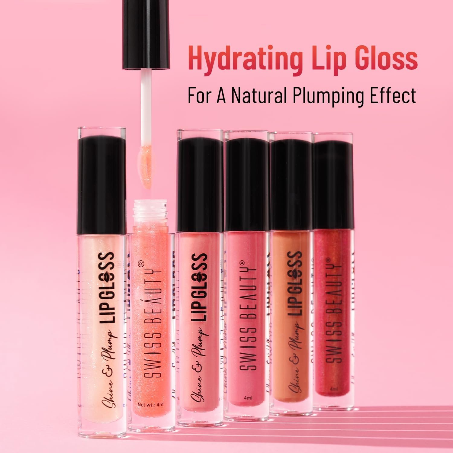 Swiss Beauty Shine & Plump Lip Gloss - 03, 4ml - Image 3