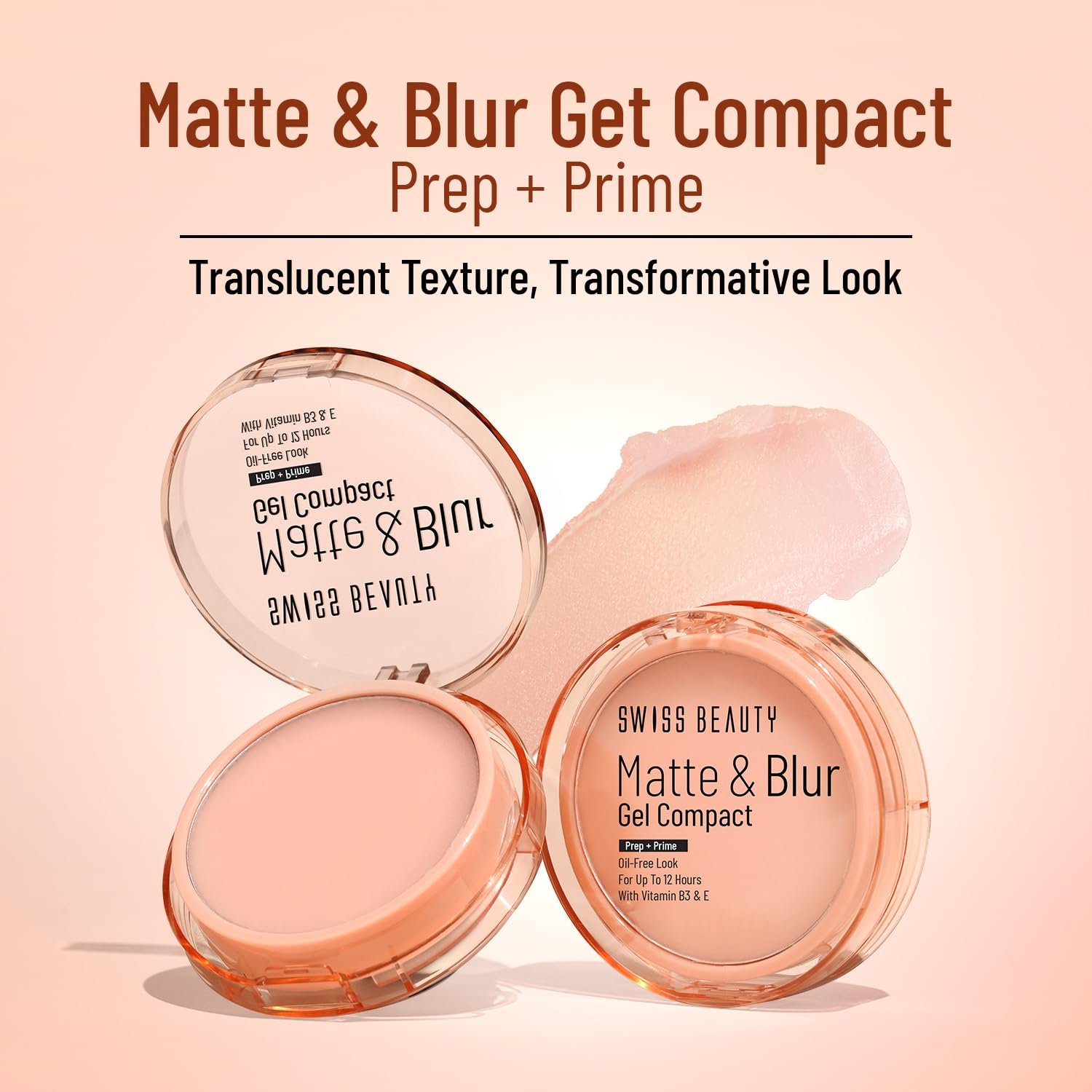 Swiss Beauty Matte & Blur Balm | Prep + Prime | 12-Hour Oil-Free Shine | With Vitamin E & B3 | UV Light Protection | 1 Count