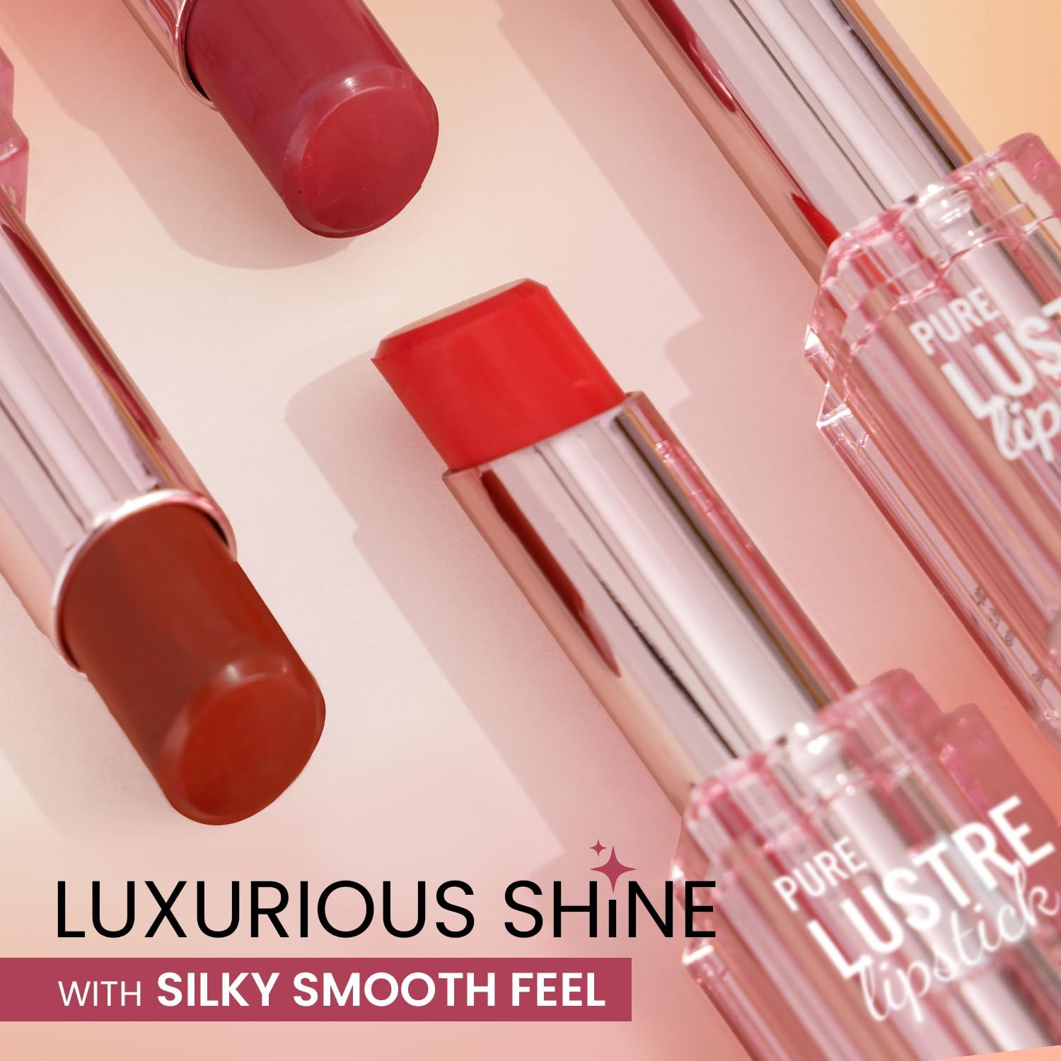 Swiss Beauty Pure Lustre Lipstick | High Shine Finish | Smooth Glide | With Olive Oil & Vitamin E | Hydrating | Shade- Salty Pink, 3.8gm - Image 2