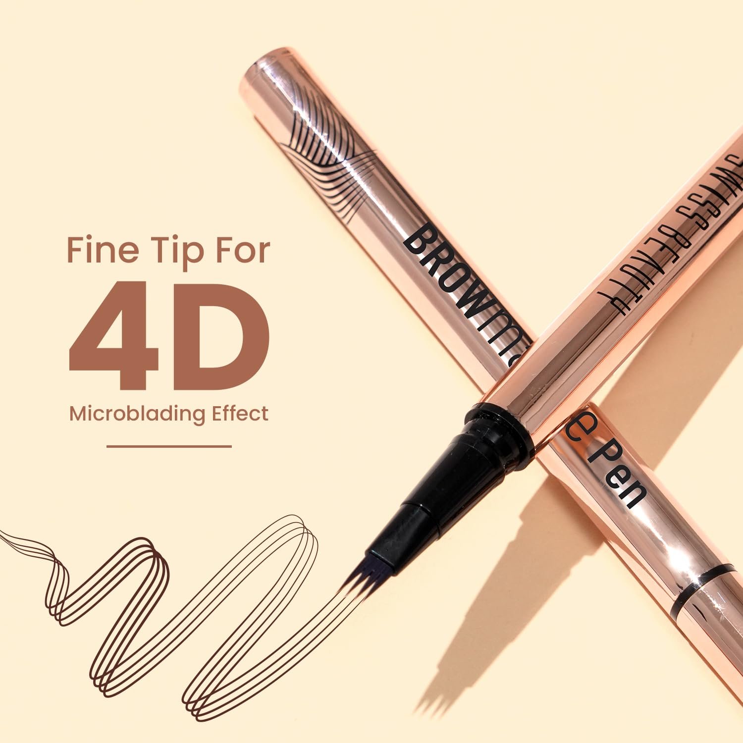 Swiss Beauty BROWmance Pen | Fills In Sparse Hair | 8-Hour Stay | Waterproof | Shade- 03 Dark Brown | 1ml - Image 3