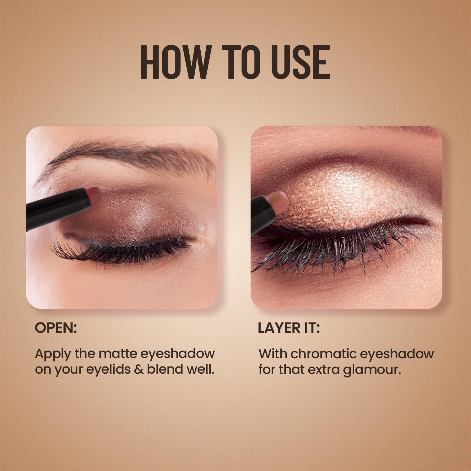Swiss Beauty Chrome & Matte Twin Eyeshadow Stick | Mix of Matte and Shimmer | Easy to blend, non creasing eyeshadow | 24 Hour Stay | Shade- Garden Blooms, 2g - Image 5