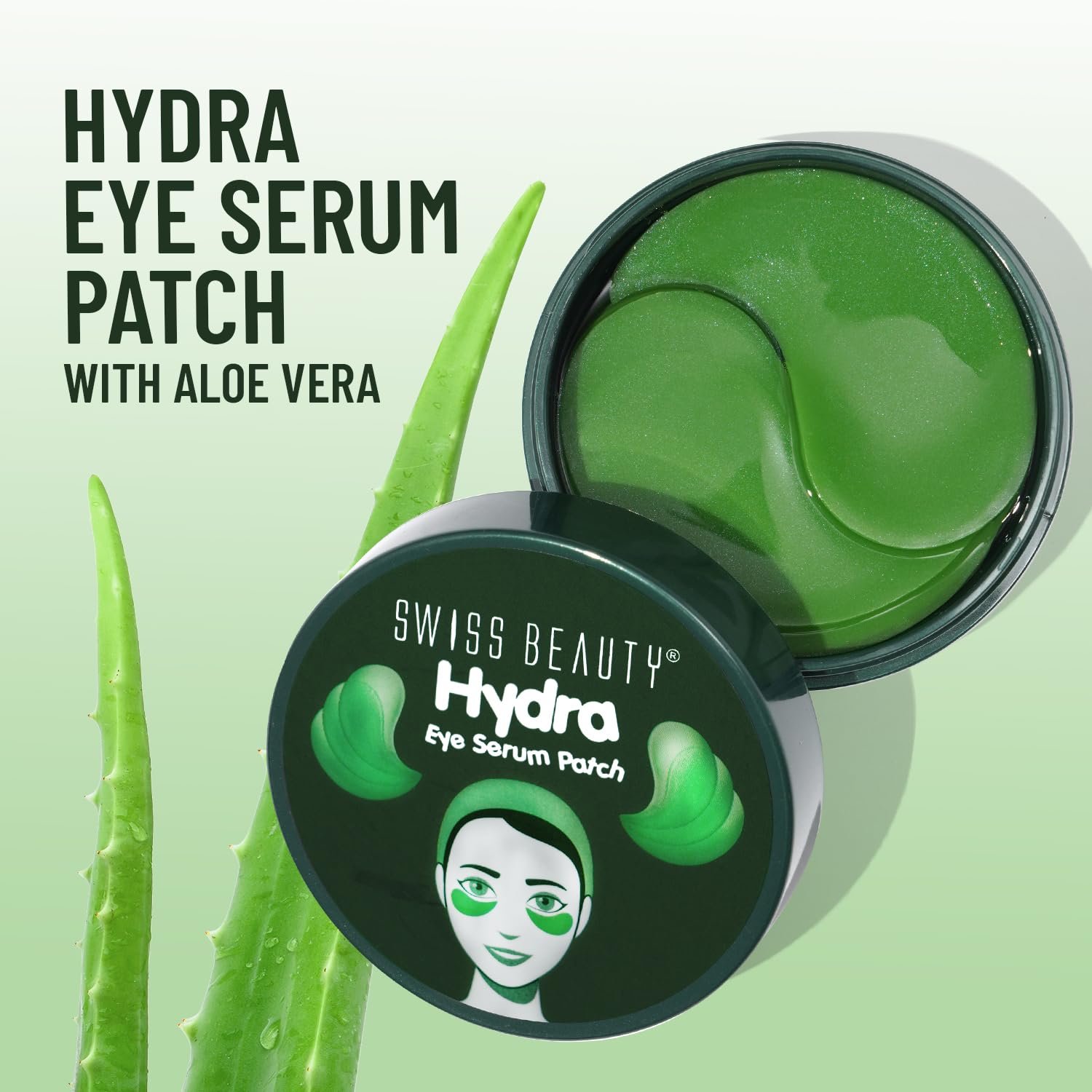 Swiss Beauty Hydra Anti Wrinkle Eye Serum Patch| Treats Dark Circles, Fine Lines And Wrinkles | Enriched With Collagen And Aloe Vera Extract | Shade- 01 Aloevera, 60 Pcs