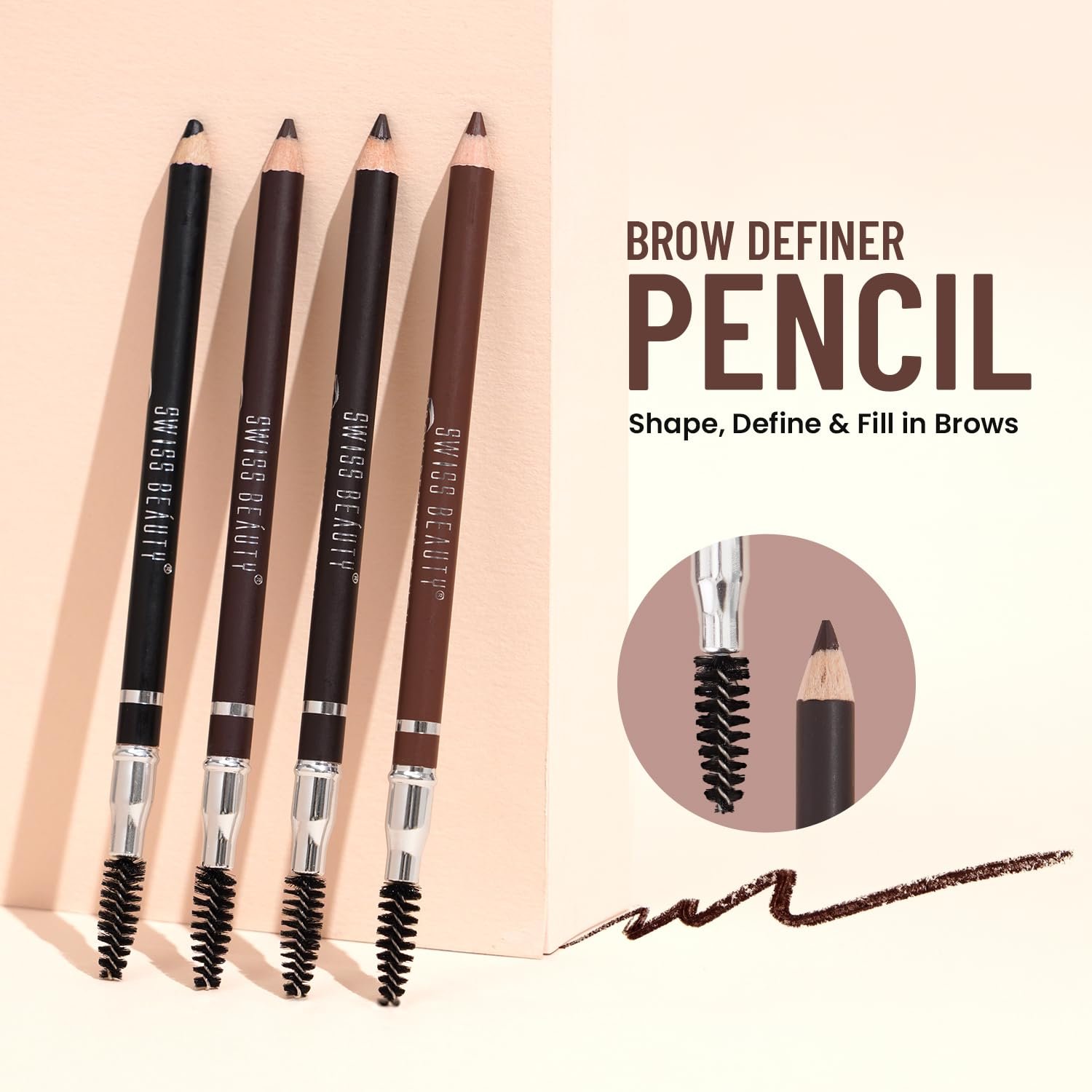 Swiss Beauty Eyebrow Definer Pencil (Coco Brown)