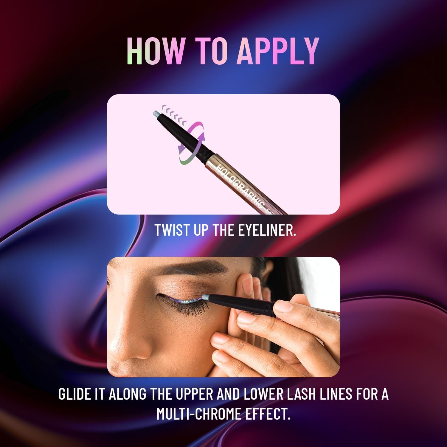 SWISS BAEUTY Holographic Shimmery Eyeliner, Waterproof, Smudgeproof, Long Lasting, 0.2g (04 Nebula)