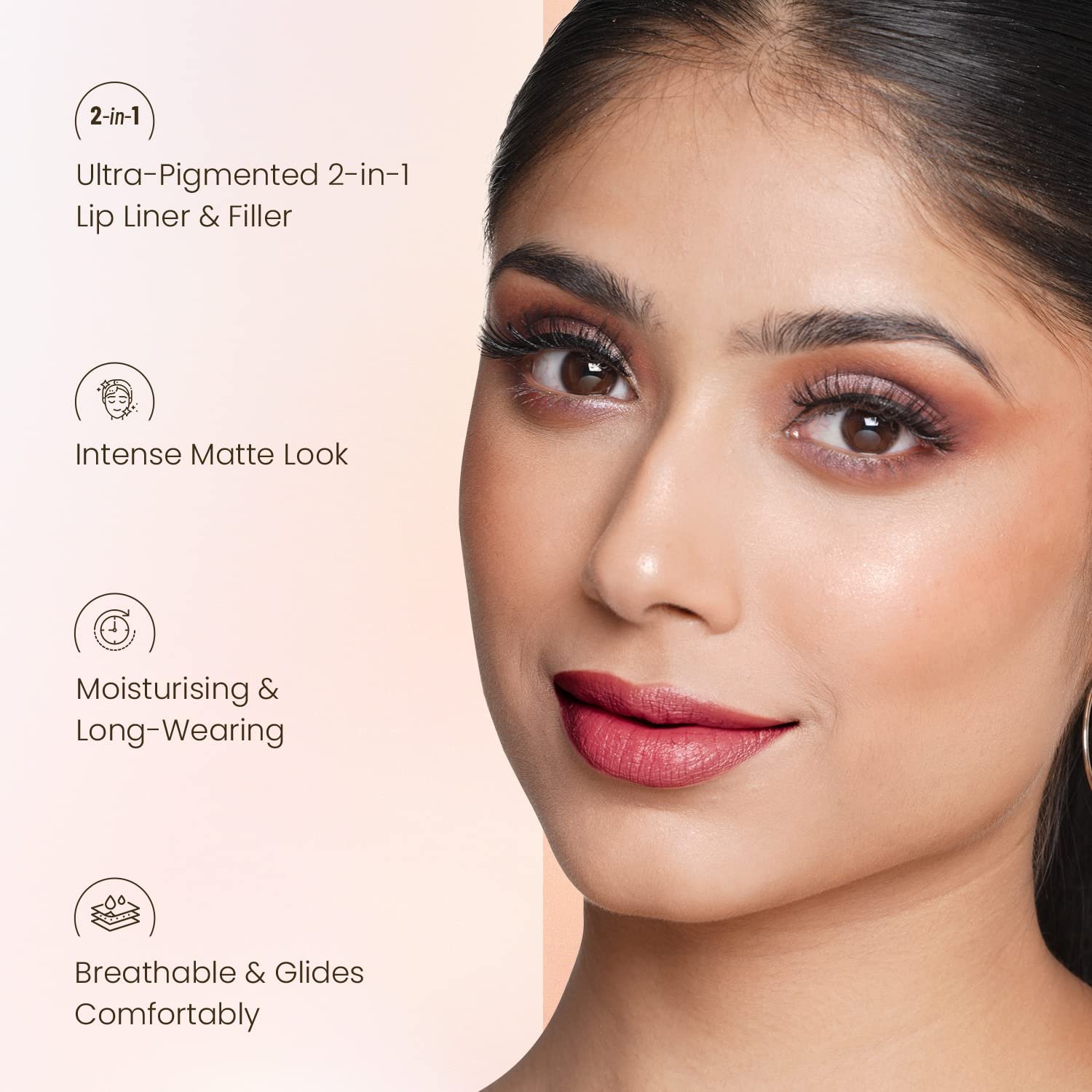 Swiss Beauty Stain Matte Lipstick | Long Lasting, Hydrating & Lightweight Lipstick | Peach N Cream, 3.4gm| - Image 2