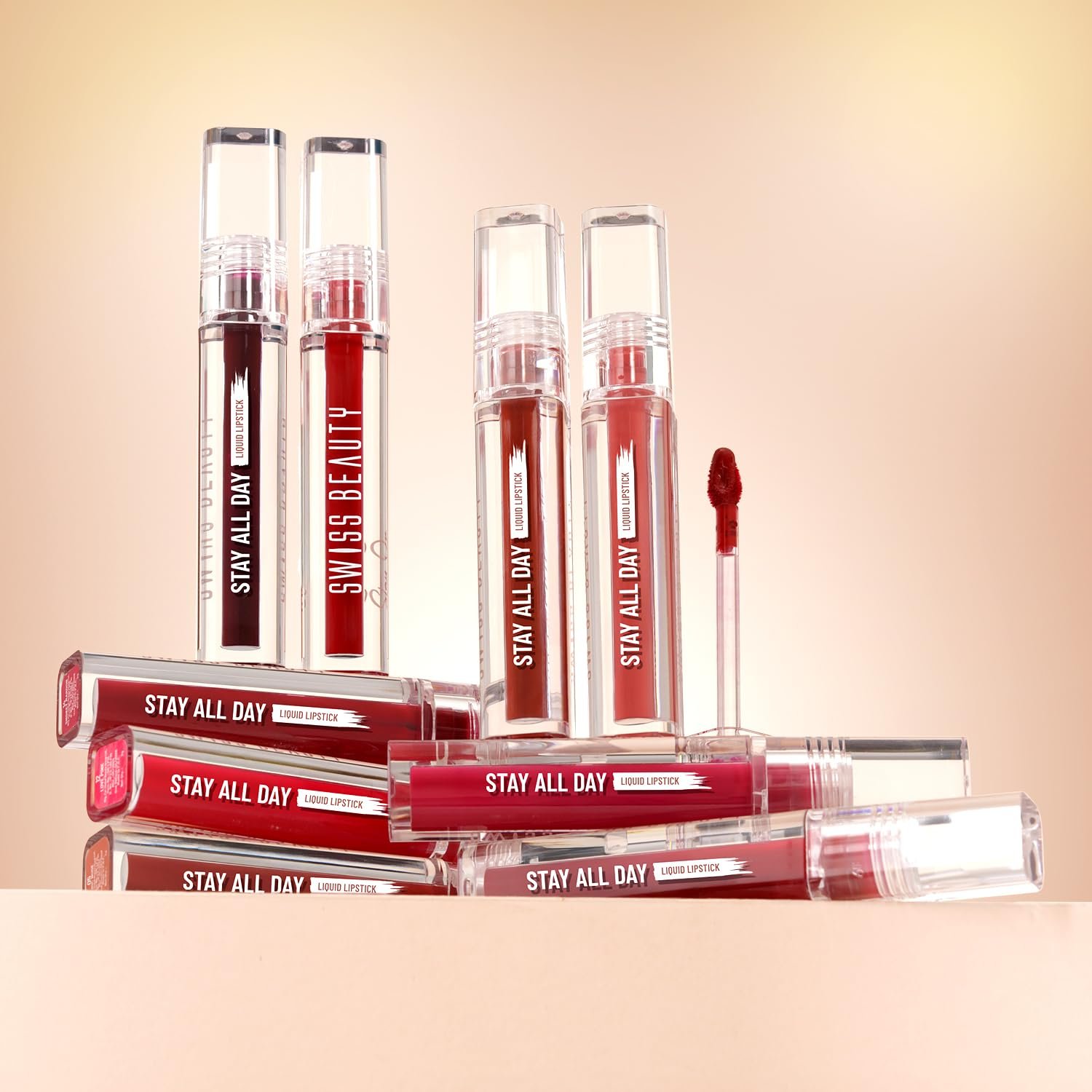 Swiss Beauty Stay Maxx Matte Highly Pigmented Liquid Lipstick | With Vitamin E & Shea Butter | Smudge-Proof and Transfer-Proof | 24 Hour Stay | 2gm, Shade- 17. Modest red - Image 3