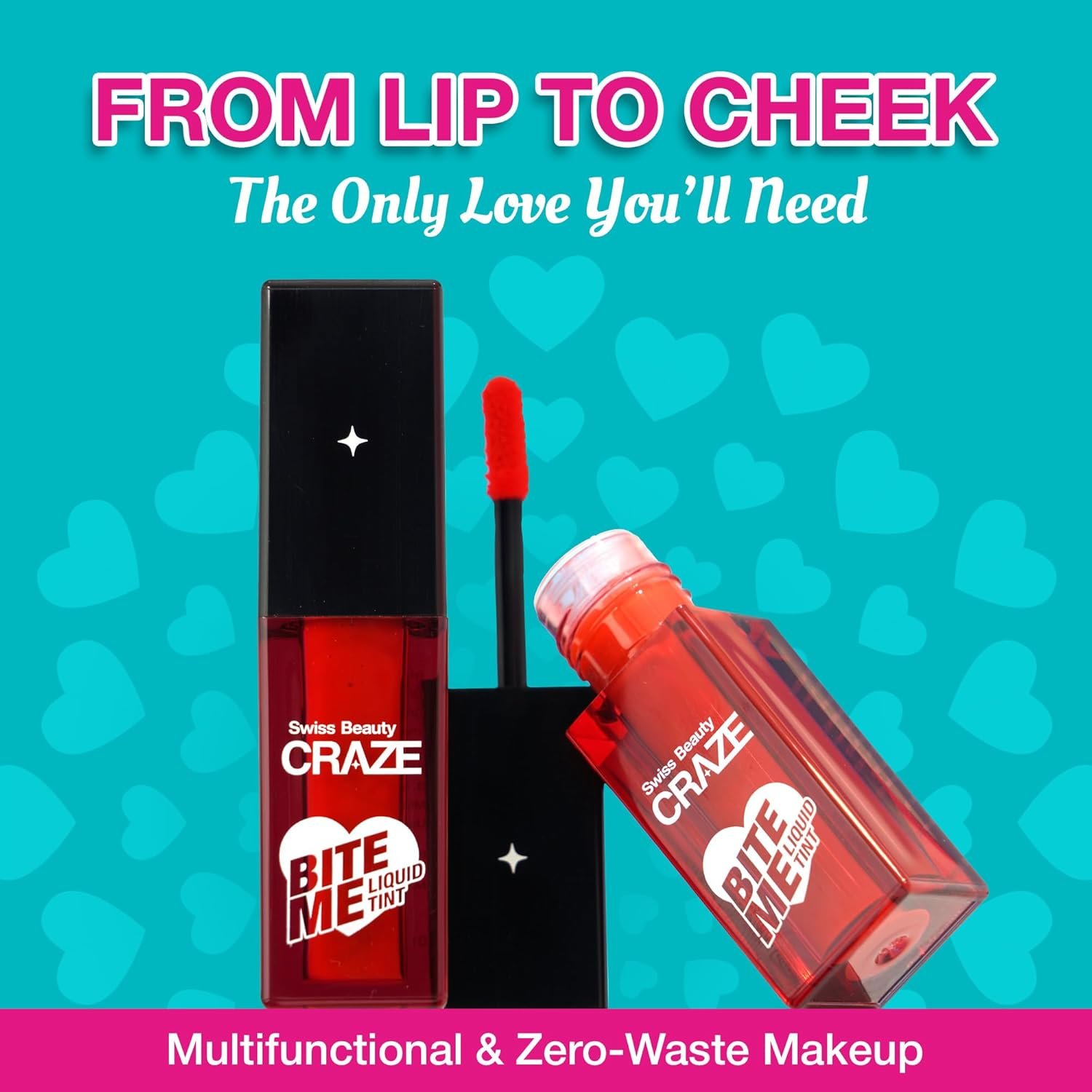 SWISS BEAUTY Craze Bite Me Liquid Hydrating Tint with Dewy Natural Finish | 6-Hour Stay | Shade- Juicy Peach, 4ml