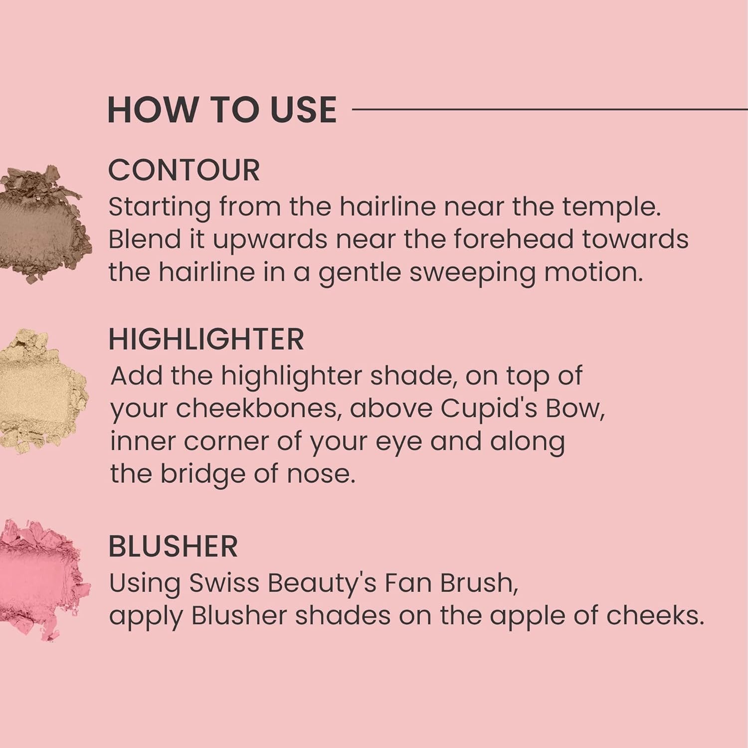 Swiss Beauty Cheek-A-Boo 3-in-1 Face Palette – Blusher, Contour & Highlighter | Highly Pigmented, Blendable & Lightweight | Long-Lasting Makeup Palette for All Skin Tones | 8g, Shade- 03
