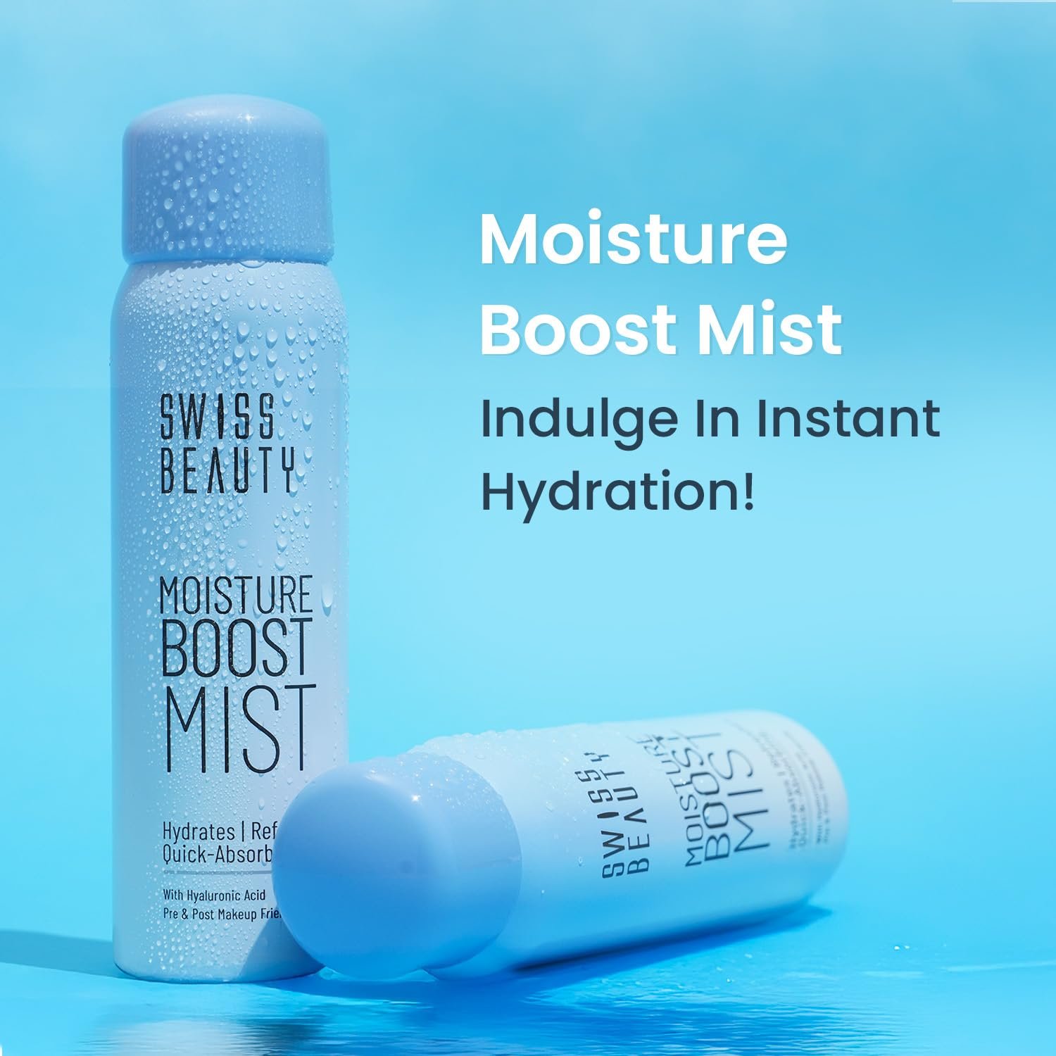 Swiss Beauty Moisture Boost Mist | Hydrating | For Face & Body | With Hyaluronic Acid & Centella Asiatica | Quick-Drying | 80ml