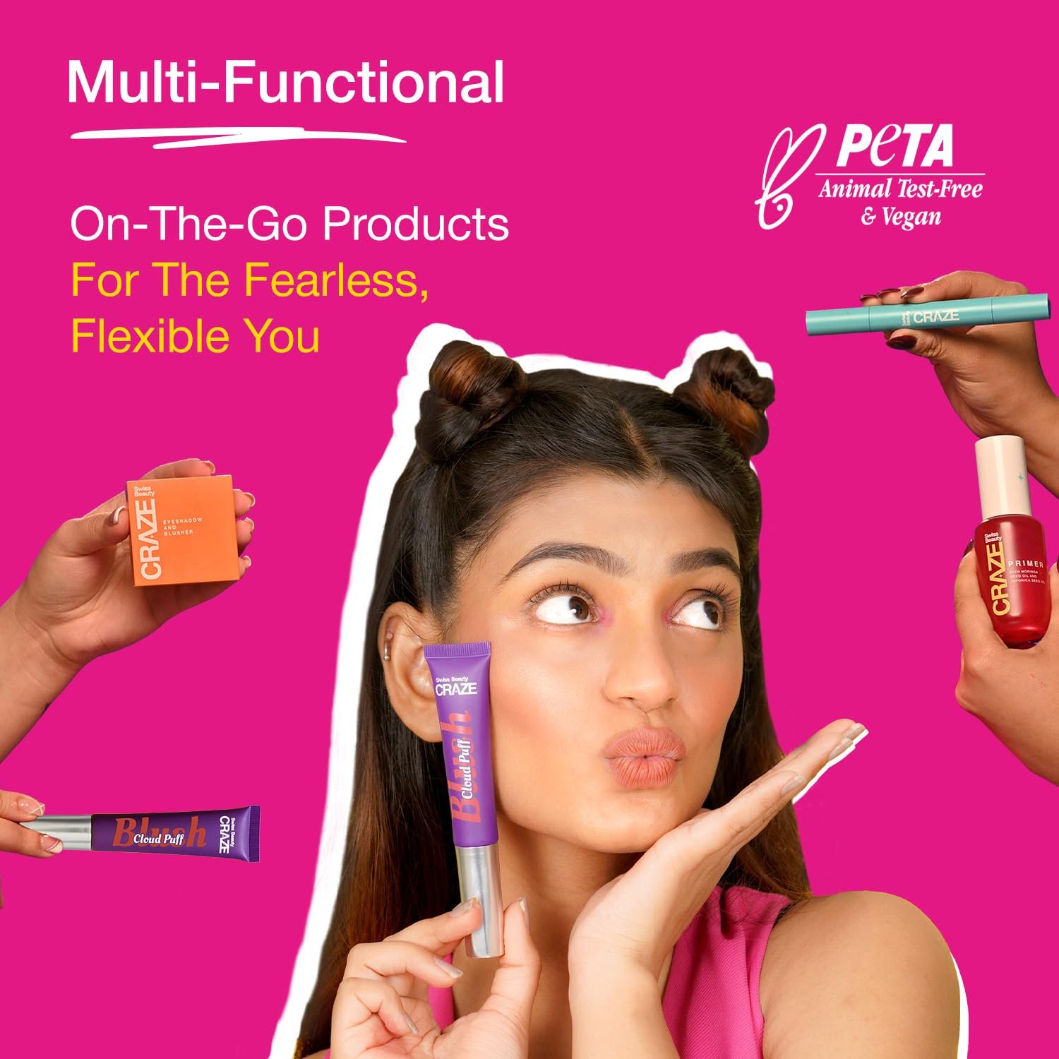 Swiss Beauty CRAZE Cloud Puff Blush | Velvety-Smooth |Ultra-Blendable | Easy To Layer |Enriched With Pomegranate Extract - Image 7