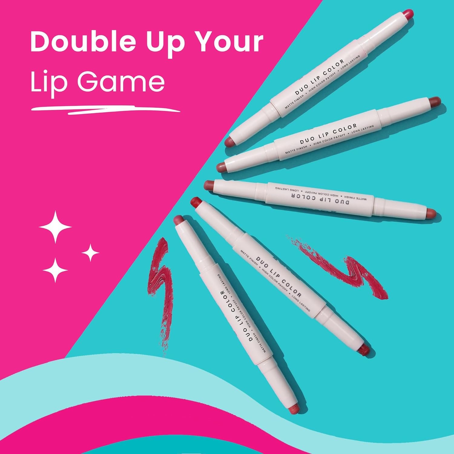 Swiss Beauty Craze Duo Non transferable Lipstick | 2-in-1 Long lasting Lip Colours with Satin Matte Finish | Shade- Peach Me Pink, 2g