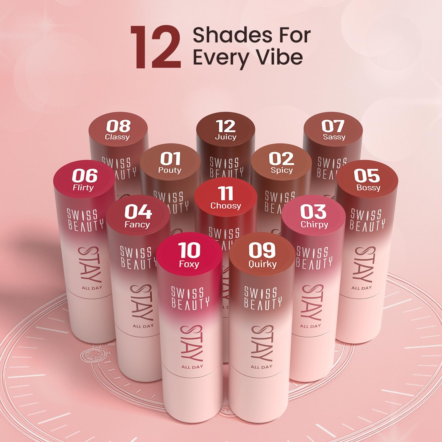 Swiss Beauty Stay All Day Lipstick | 12-Hour Stay | Transfer-Proof | Matte Finish | With Vitamin E & Shea Butter | Shade- 8. Classy, 4g - Image 2