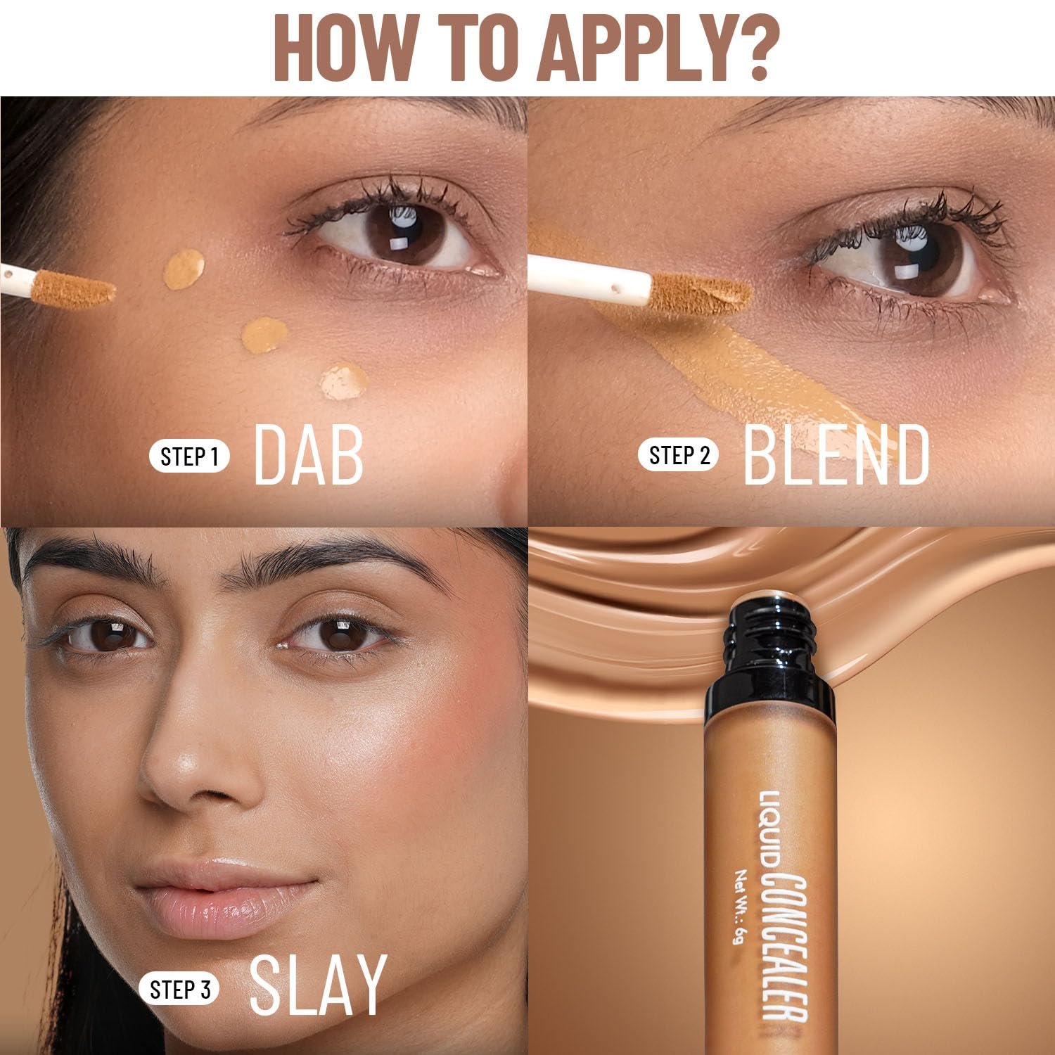 Swiss Beauty Liquid Light Weight Concealer With Full Coverage |Easily Blendable Concealer For Face Makeup With Matte Finish | Shade- Creamy Beige, 6g - Image 4