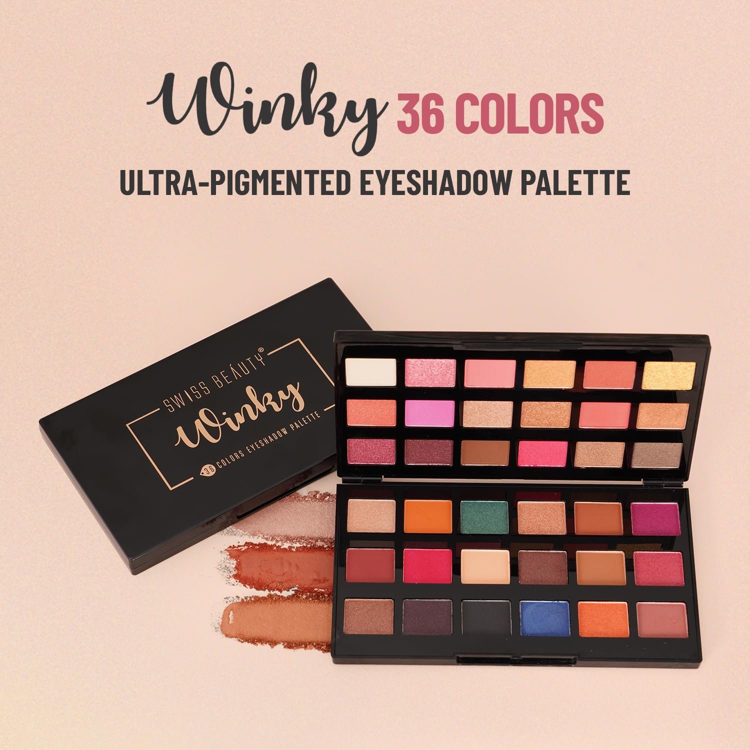 SWISS BEAUTY Winkly 36 Color Eyeshadow Palette, Eye MakeUp, Multicolor-01, 40g