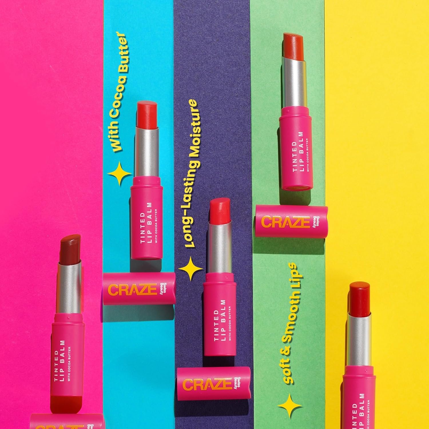 SWISS BEAUTY Craze Tinted Lightweight Sheer Lip Balm | Lip Protection And Lip Nourishment With Cocoa Butter | Shade- Fresh Orange, 3.2G - Image 3