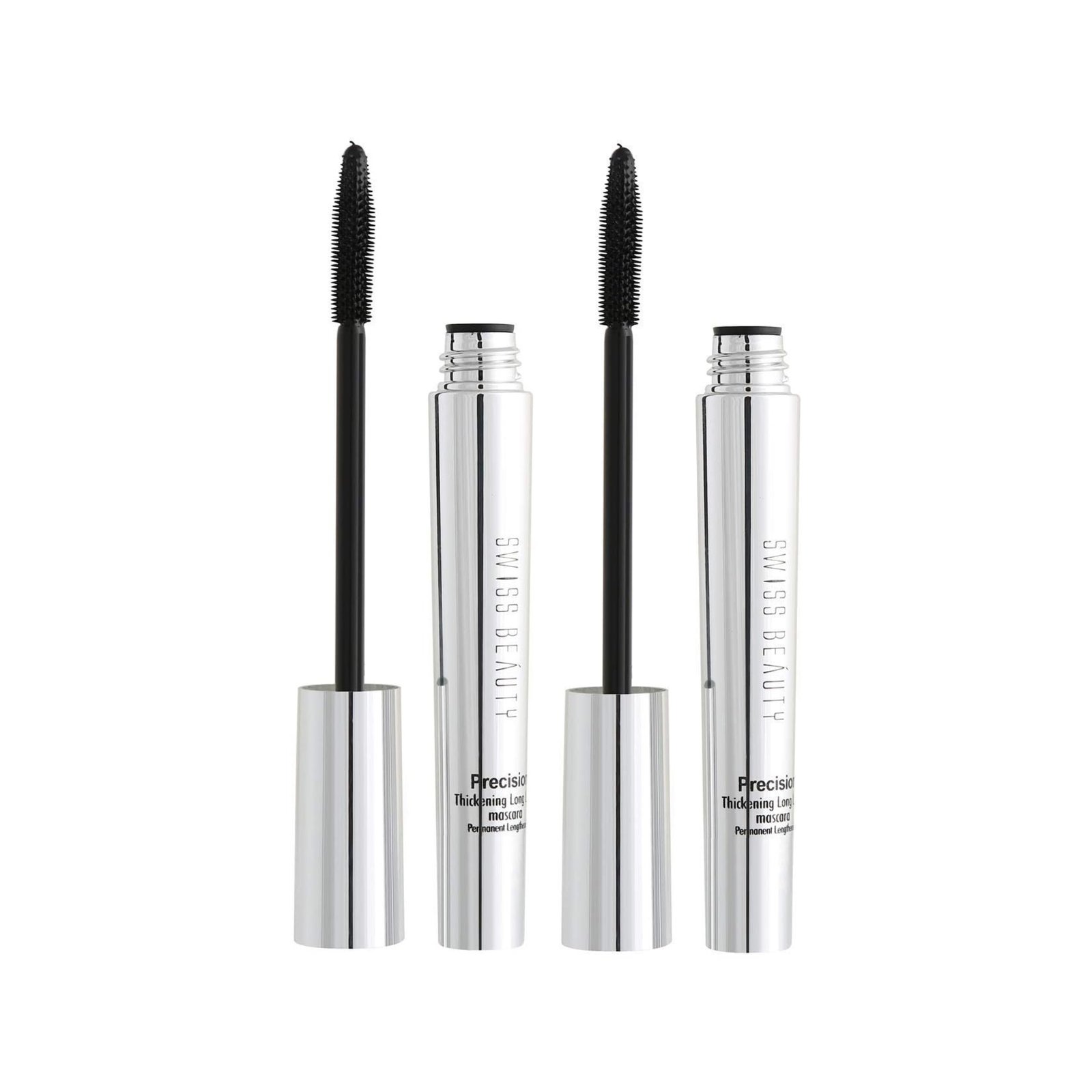 Swiss Beauty Waterproof Volume Mascara | Smudge Proof Curling Mascara For Eye Makeup | Jet Black, 8.5Ml | (Pack of 2)