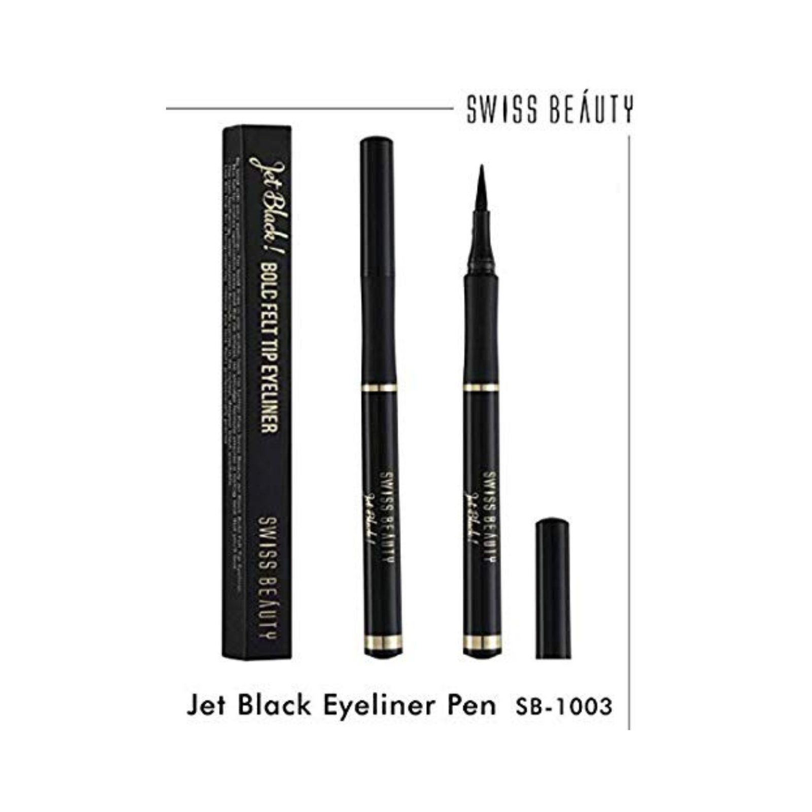 Shoebox Swiss Beauty Jet Black Eyeliner Pen, 1.2 g