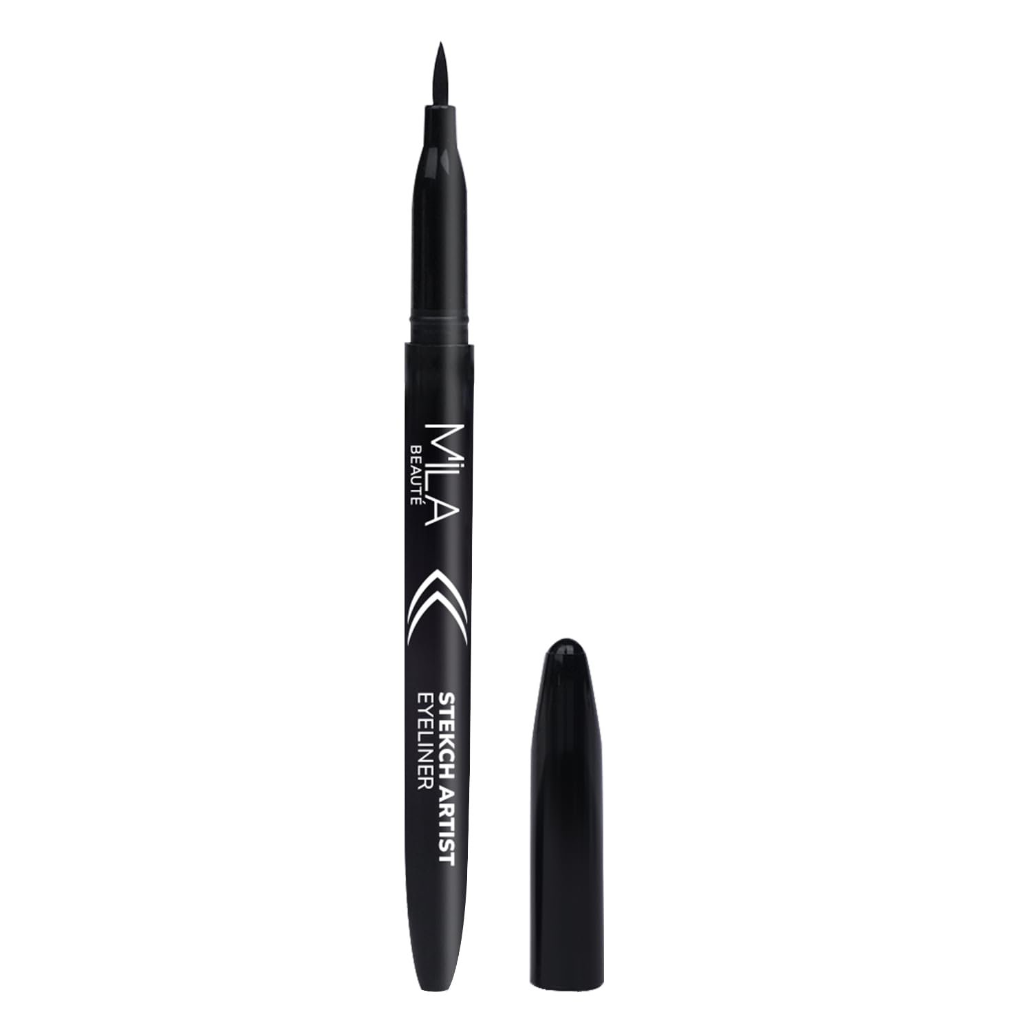 Mila Beaute Sketch Artist Eyeliner, Intense Matte, Long Lasting, Waterproof Black Eyeliner I Smudgeproof & Quick Drying with Jojoba Oil i Fine Tip for Precise Application