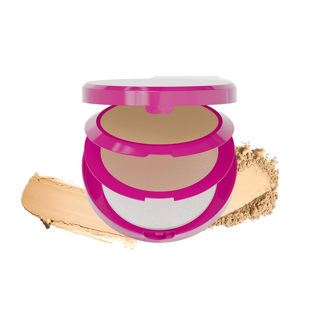 COLORESSENCE Twinglow 2-in-1 Cake Foundation & Compact Powder with Free Application Puff | Medium to Dusky 20gm