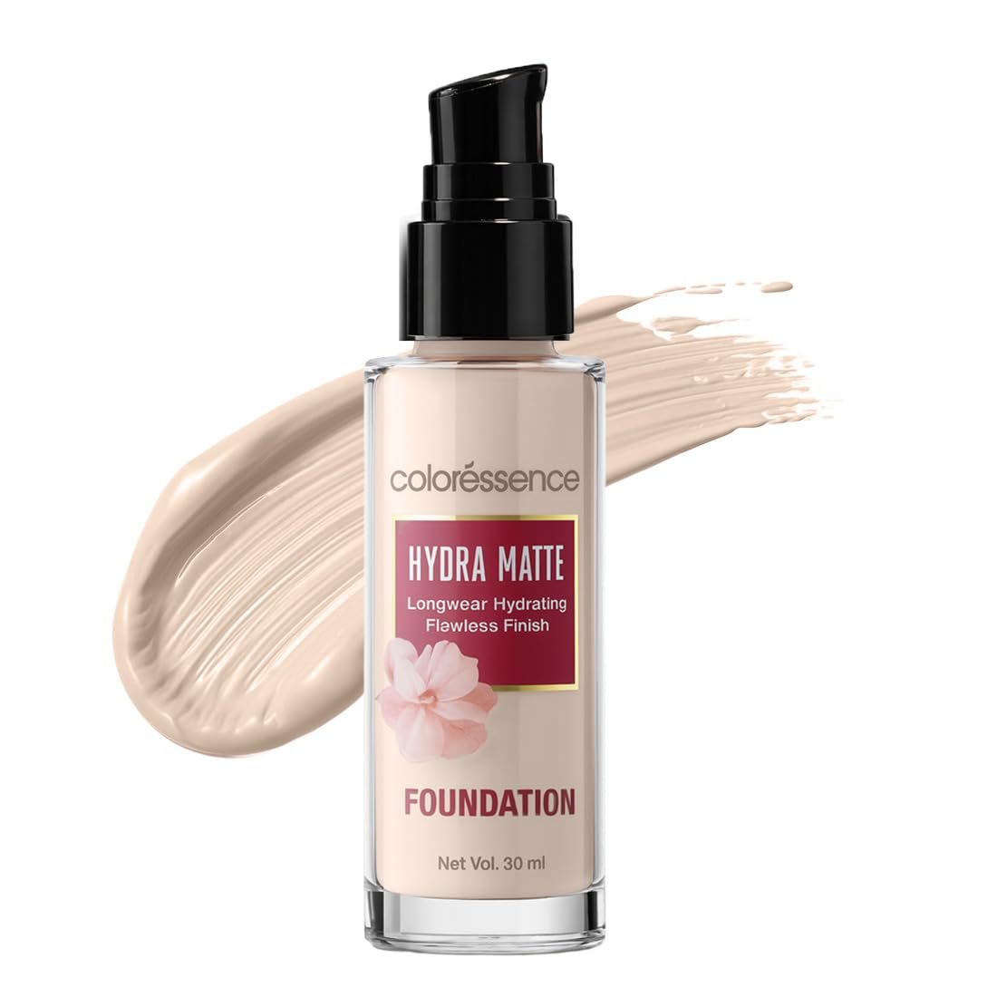Coloressence Hydra Matte Liquid Foundation, Ivory, 30ml | For All Skin Types | Long Lasting | Lightweight | Full Coverage | Hydrating Formula