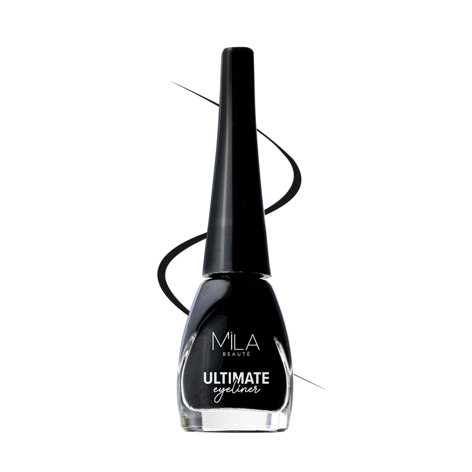 MILA BEAUTÉ Ultimate Eyeliner | Water Resistant & Quick Dying Eyeliner | Intense Color with Long Lasting Formula | 6ml Black