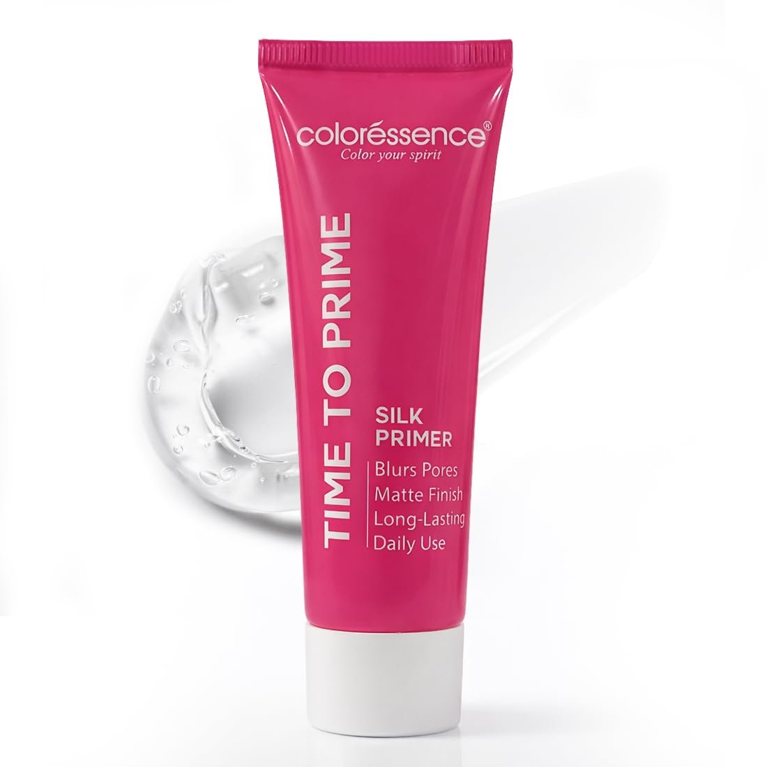 Coloressence Time to Prime Silk Primer, 30ml | Blurs Pores | For All Skin Types | Matte Finish | Long Lasting | Enriched with Vitamin E & Wheatgerm Oil Extracts
