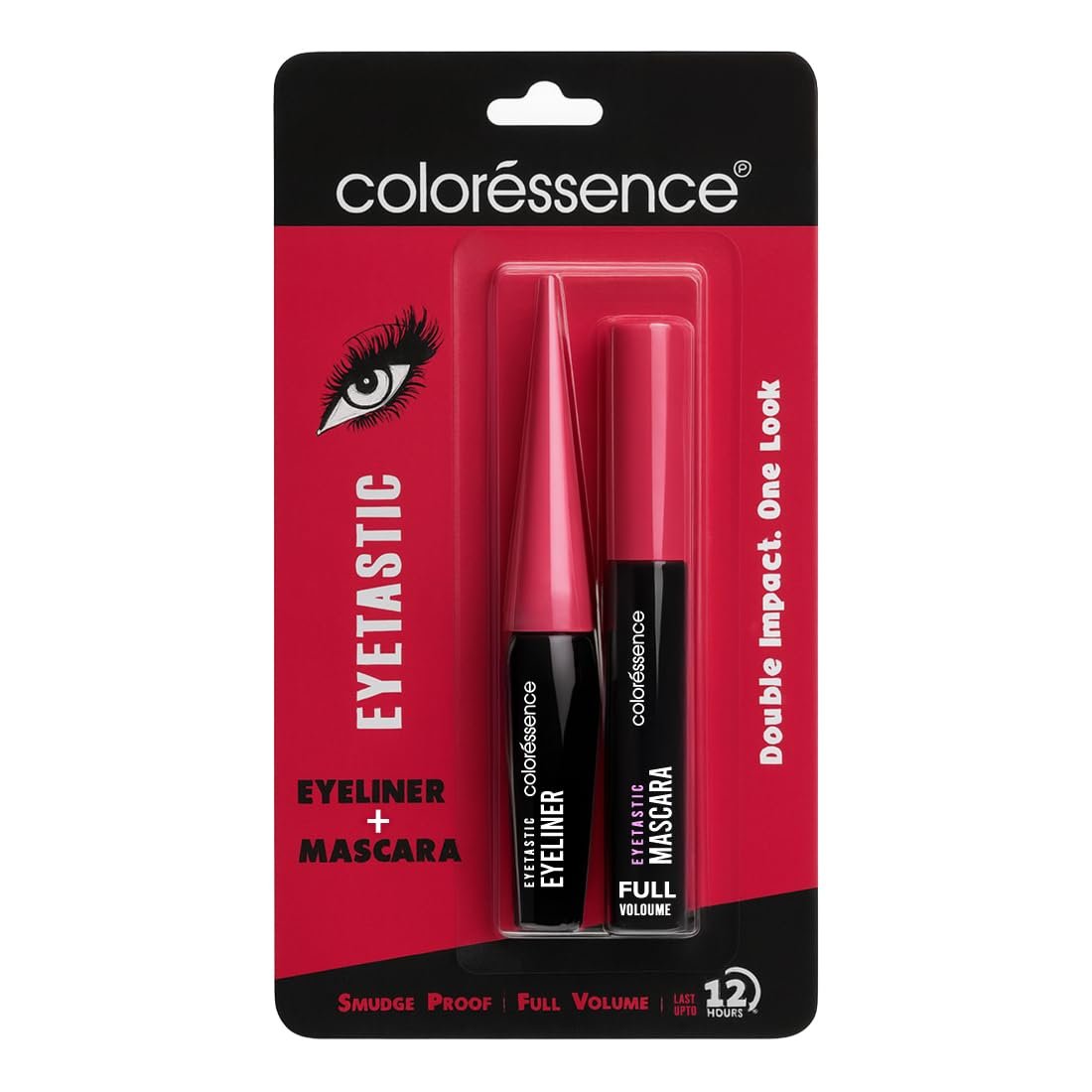 Coloressence Eyetastic Duo Eyeliner and Mascara Combo | Long Lasting | Full Volumizing | Smudgeproof | Water-Resistant