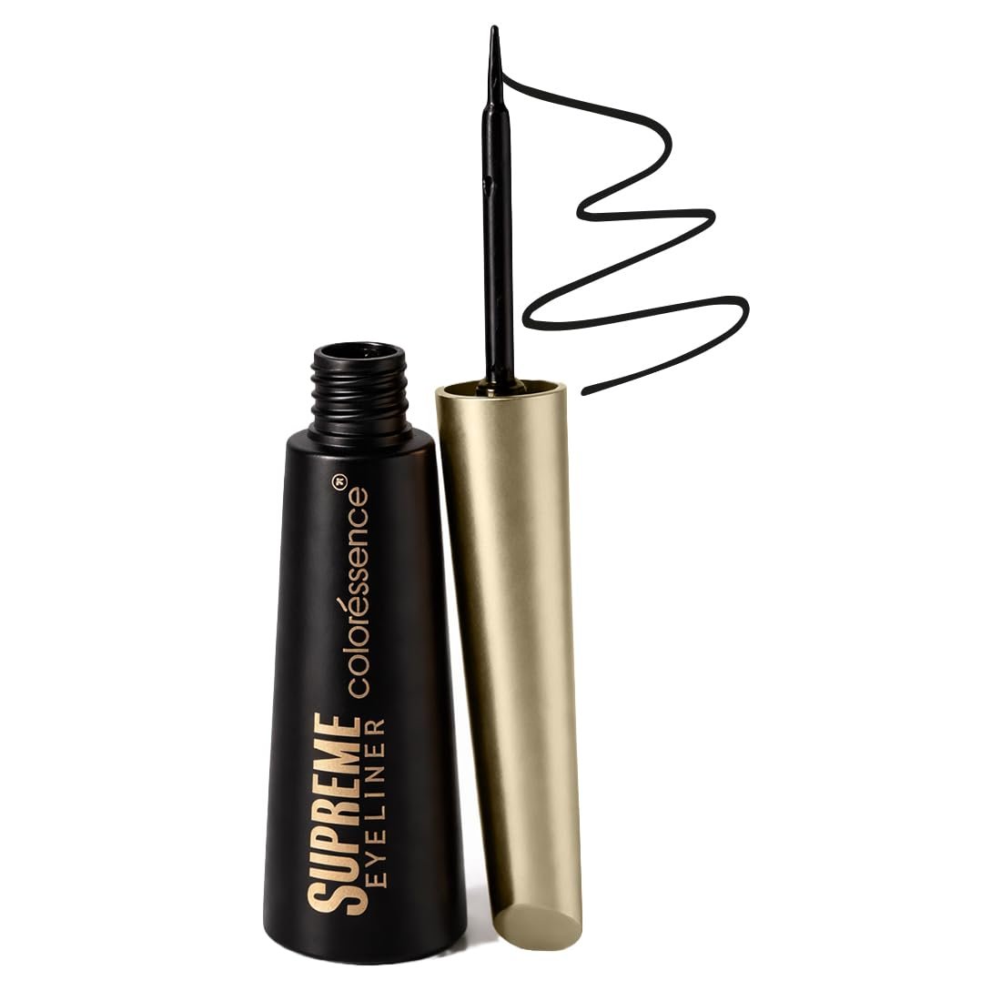 Coloressence Supreme Eyeliner, Intense Black, 5ml | Long Lasting | Waterproof | Smudgeproof | Quick Dry | Precision Applicator Tip | Easy Application