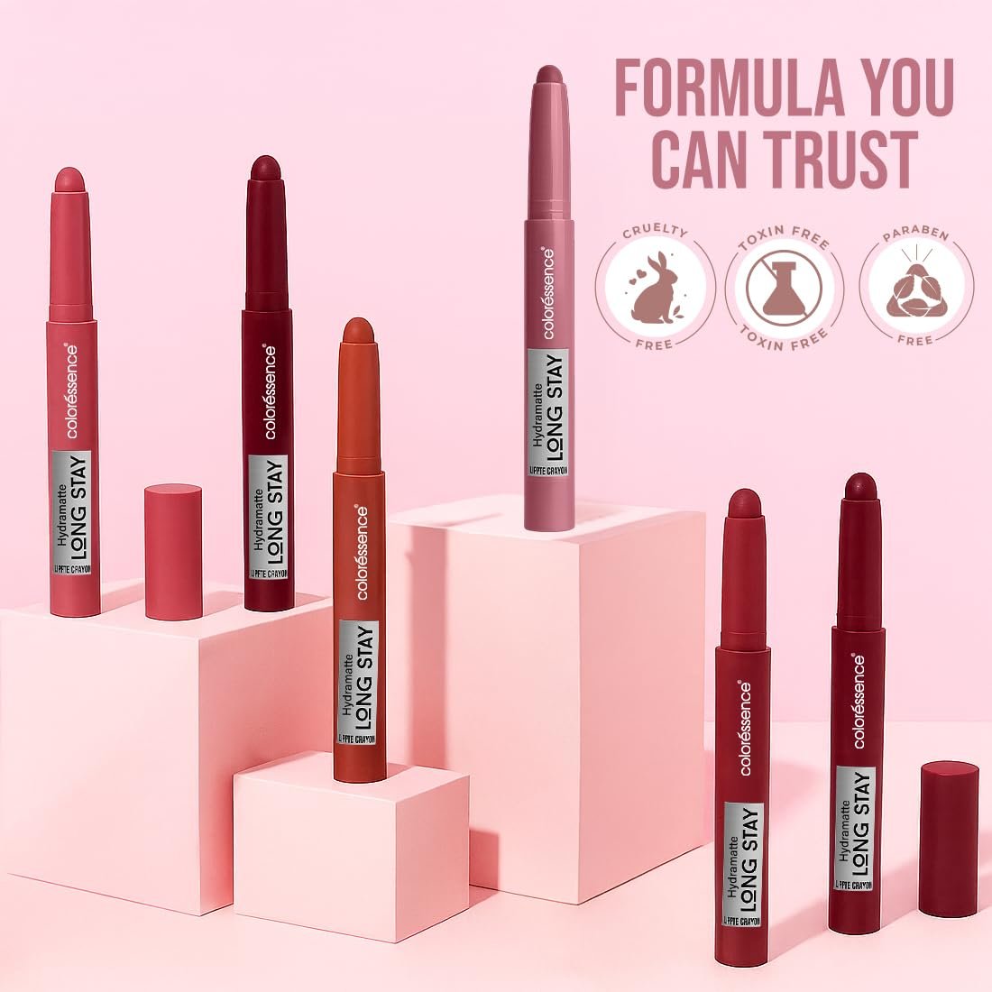 Coloressence Hydra Matte Lip Crayon Lipstick, Blaze, 1gm | Long Lasting | Matte Finish | Hydrating Formula | Smudgeproof | Sweatproof | Rich Coverage - Image 6