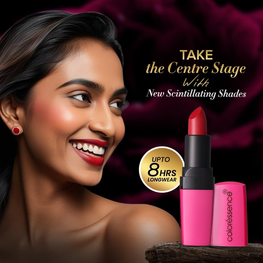 Coloressence Moist Matte Lipstick, Nude Earth, 4gm | Long Lasting | Matte Finish | Highly Pigmented | Hydrating Formula | Infused with Vitamin C & Shea Butter - Image 2