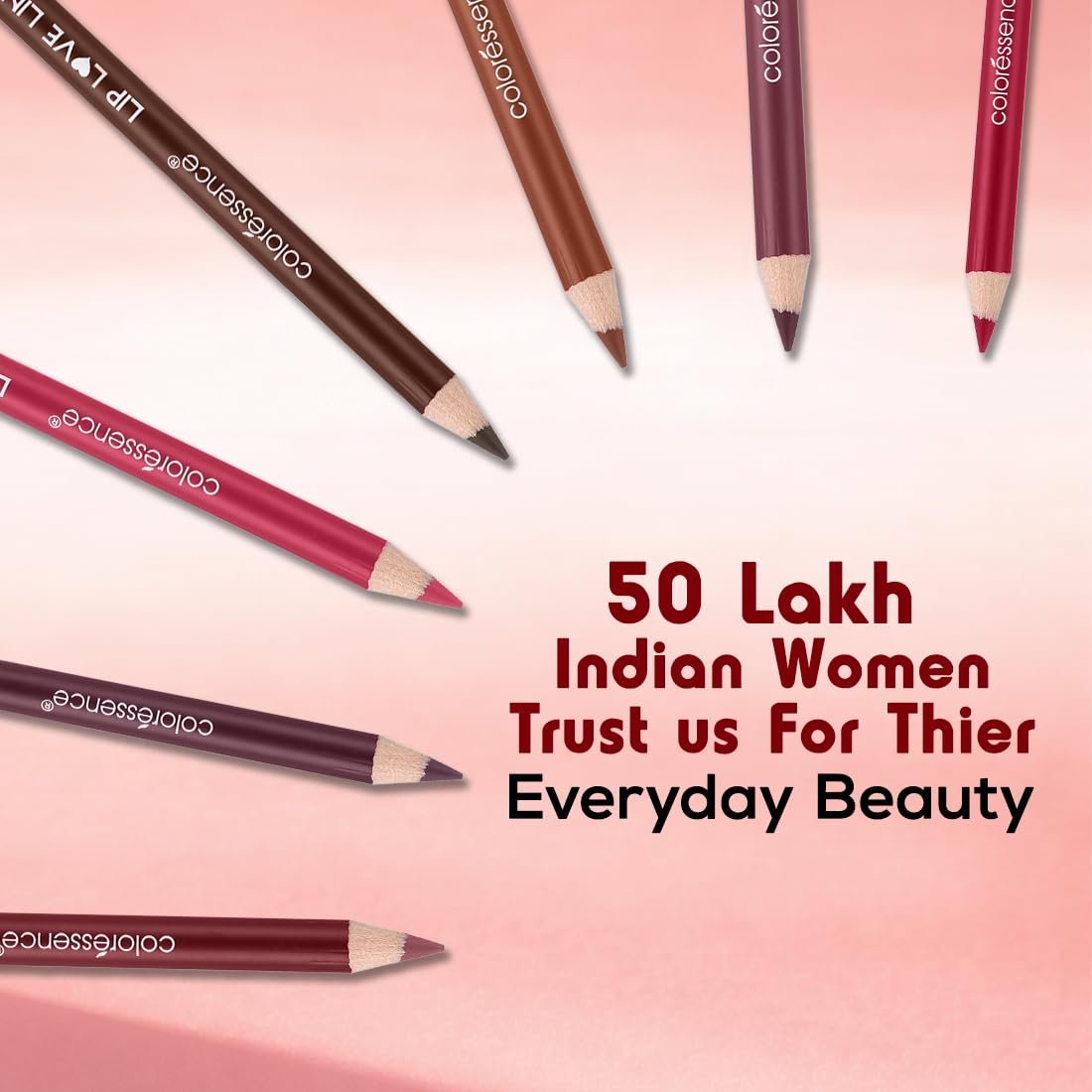 Coloressence Matte Lip Love Liner Pencil Kit, Multicolor, Pack of 9 Shades with FREE Sharpener | Long Lasting | Lightweight | Highly Pigmented | Enriched with Castor Oil & Vitamin E - Image 6